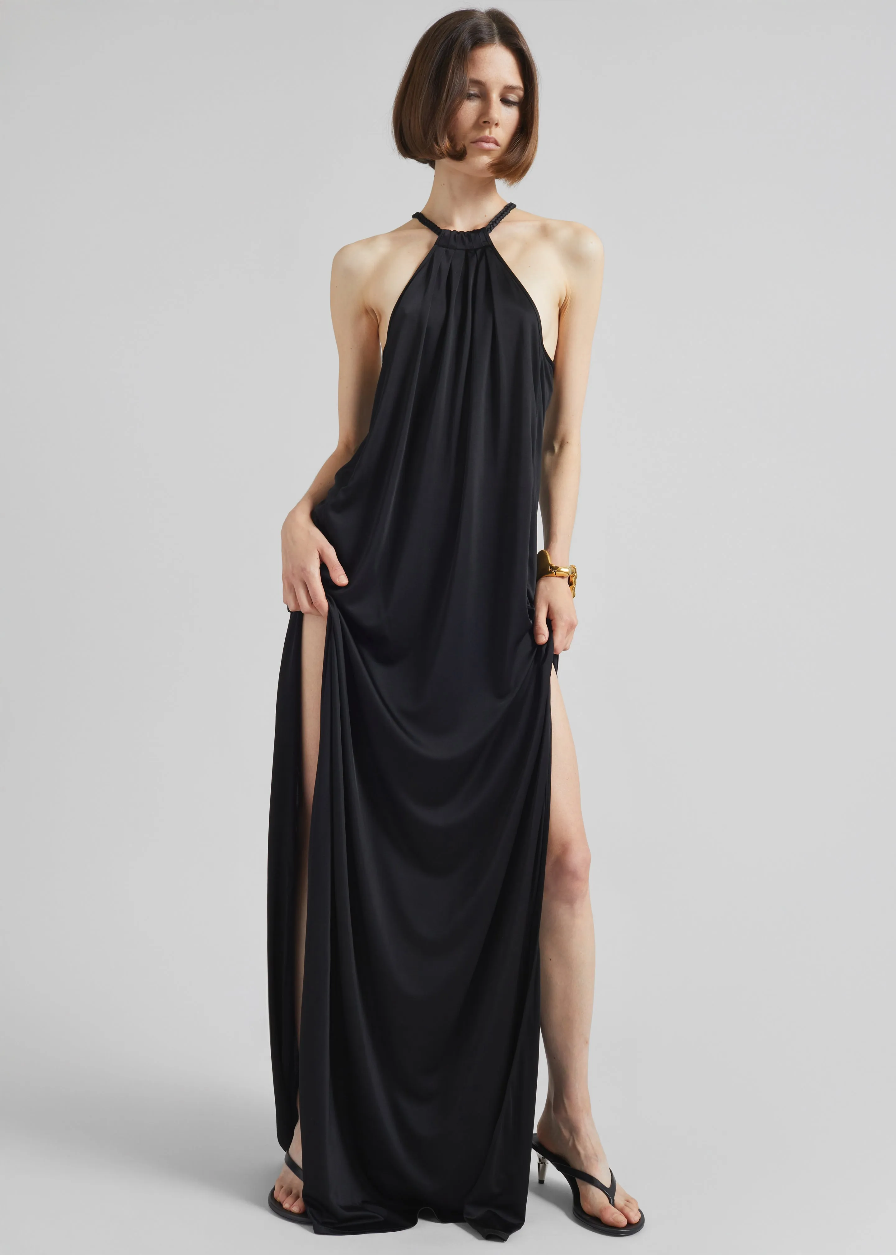 Bevza Spikelet Neck Dress - Black sold by Frankie Shop product image thumbnail 2
