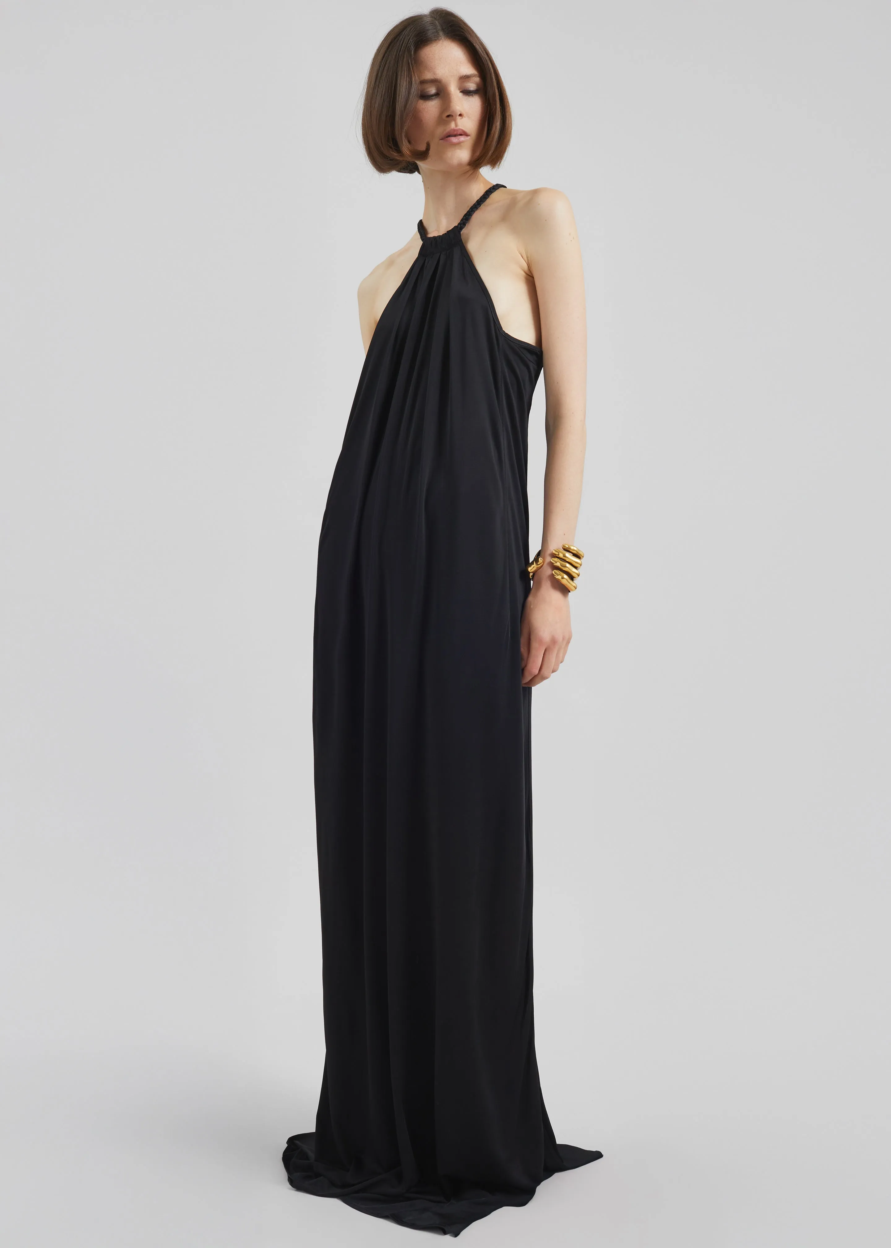Bevza Spikelet Neck Dress - Black sold by Frankie Shop product image thumbnail 5