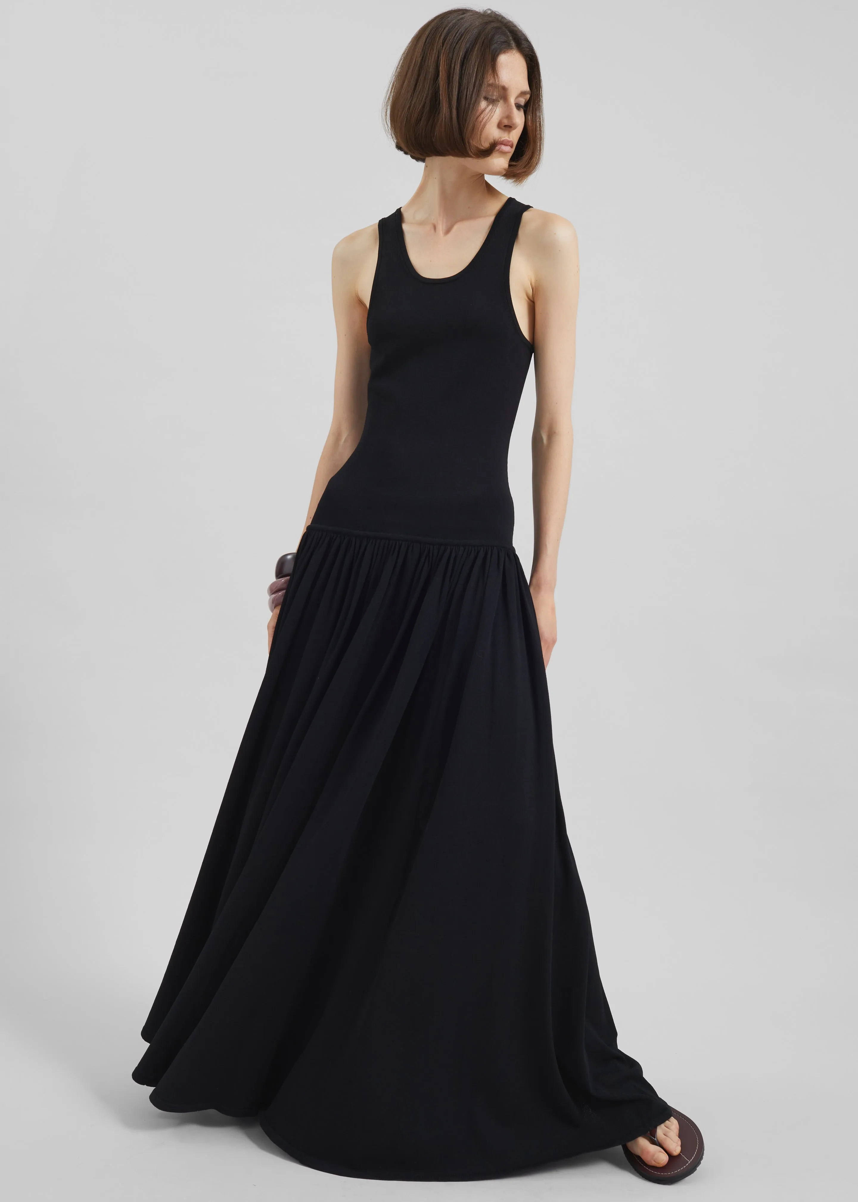 Loulou de Saison Jada Long Jersey Dress - Black sold by Frankie Shop product image thumbnail 4