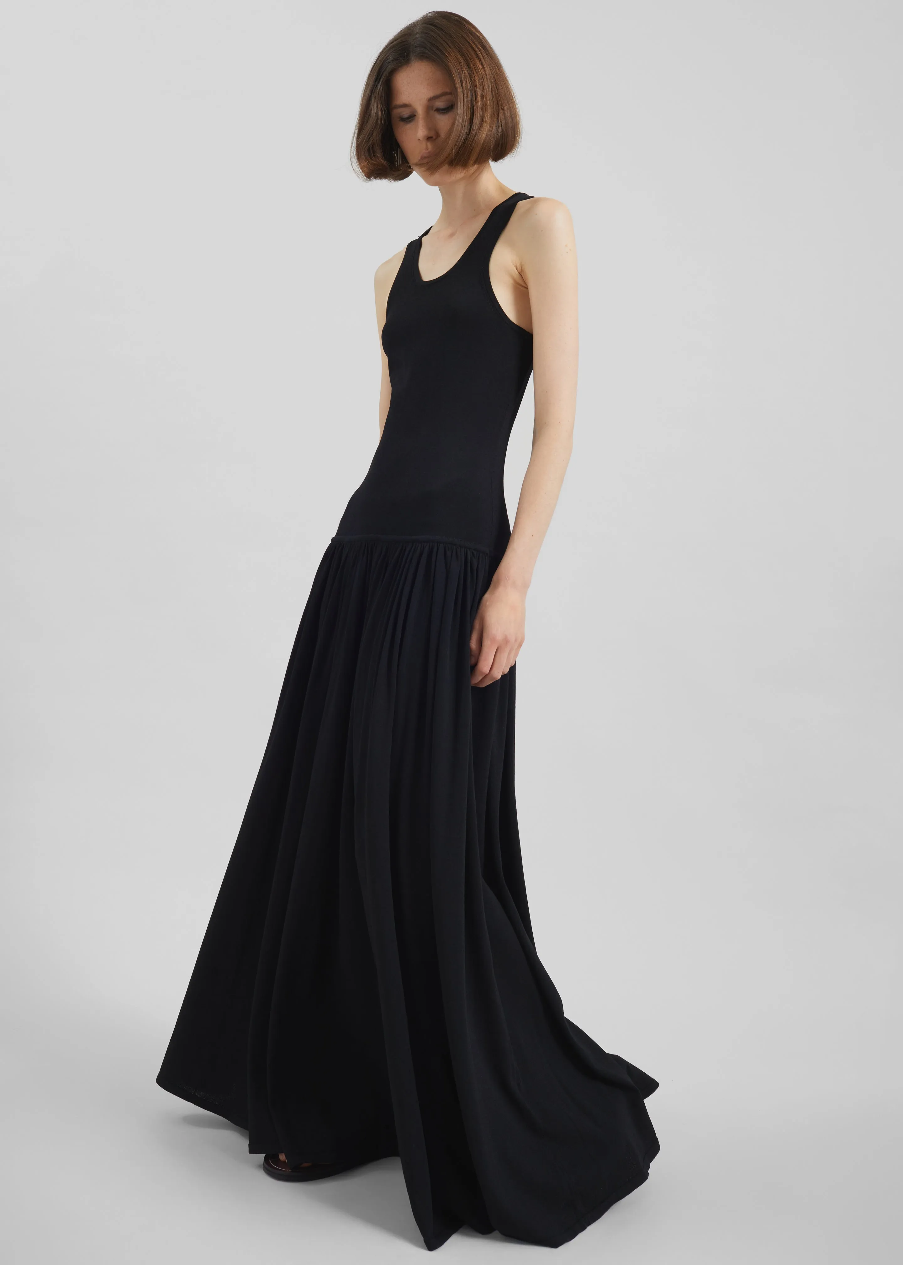 Loulou de Saison Jada Long Jersey Dress - Black sold by Frankie Shop