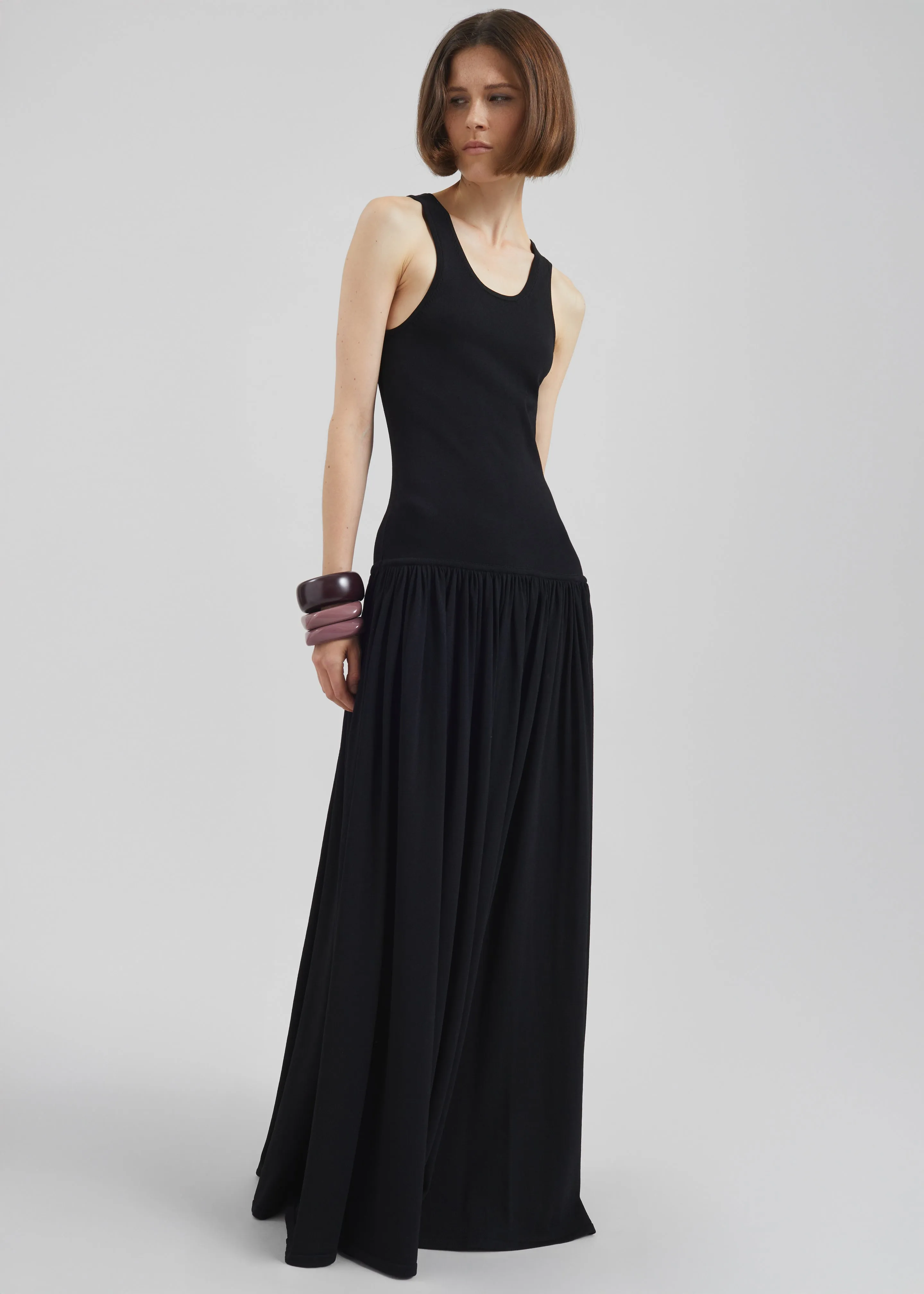 Loulou de Saison Jada Long Jersey Dress - Black sold by Frankie Shop product image thumbnail 3