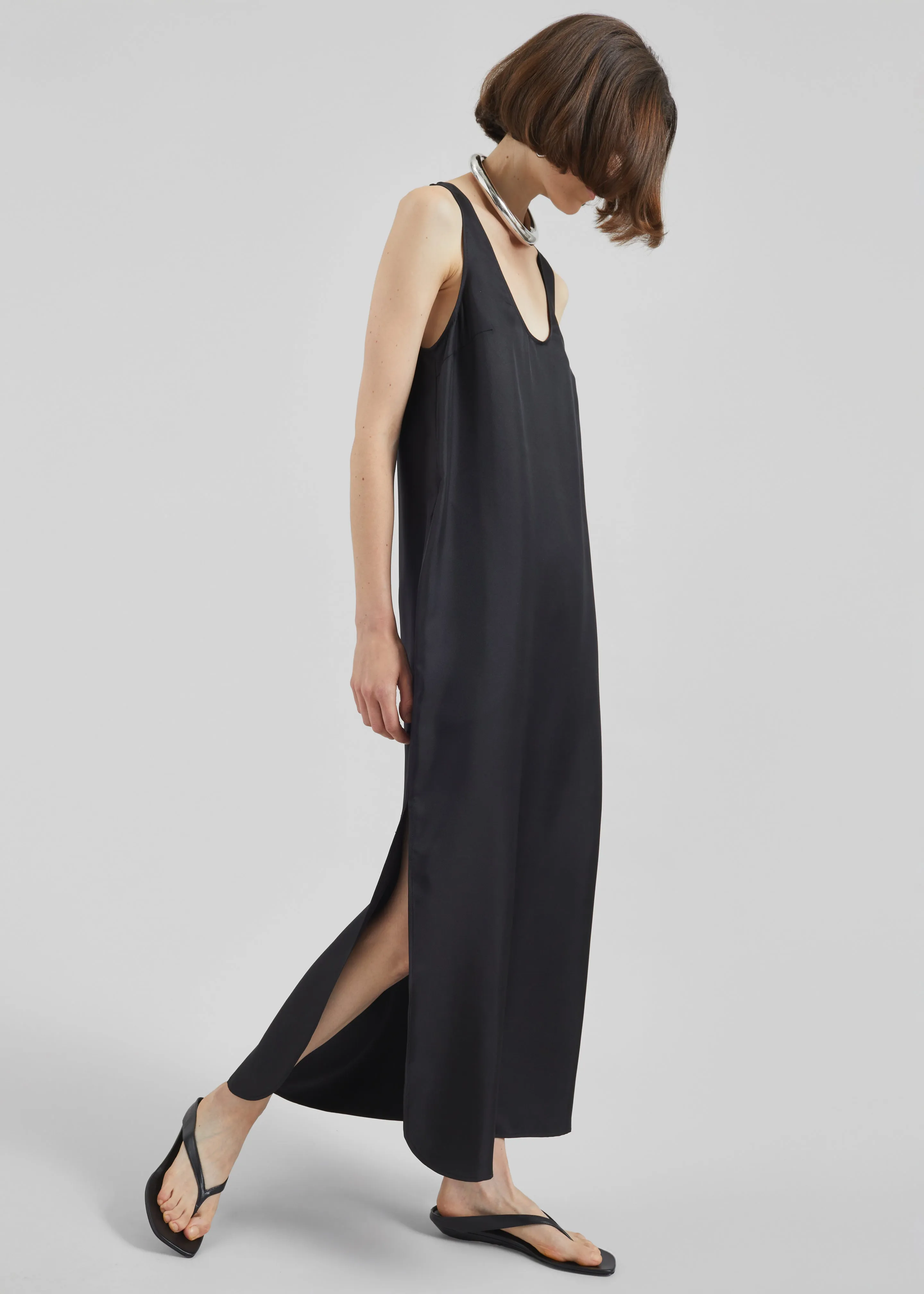 Loulou de Saison Nada Silk Long Dress - Black sold by Frankie Shop product image thumbnail 5