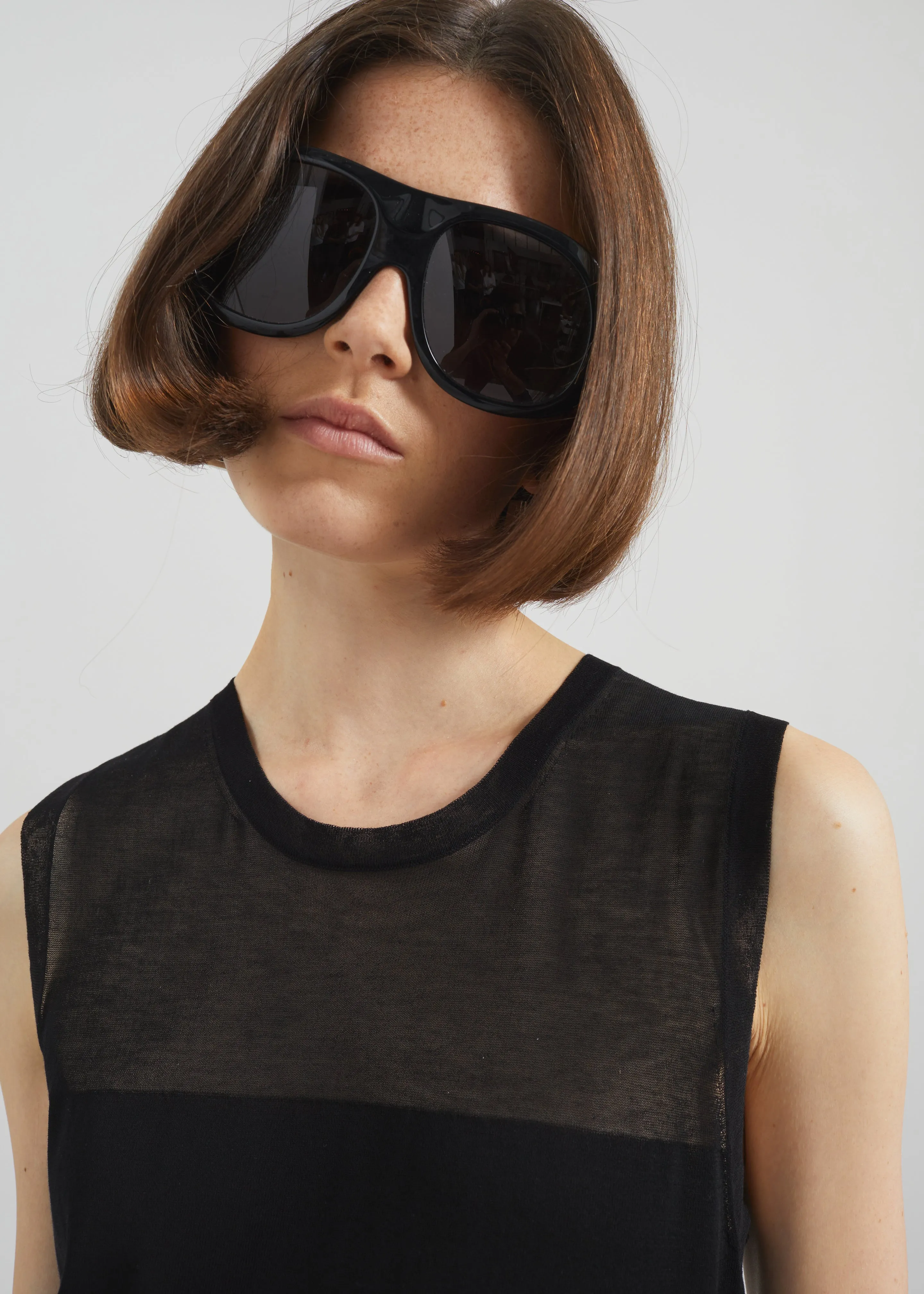 Loulou de Saison Philae Sheer Jersey Dress - Black sold by Frankie Shop product image thumbnail 5