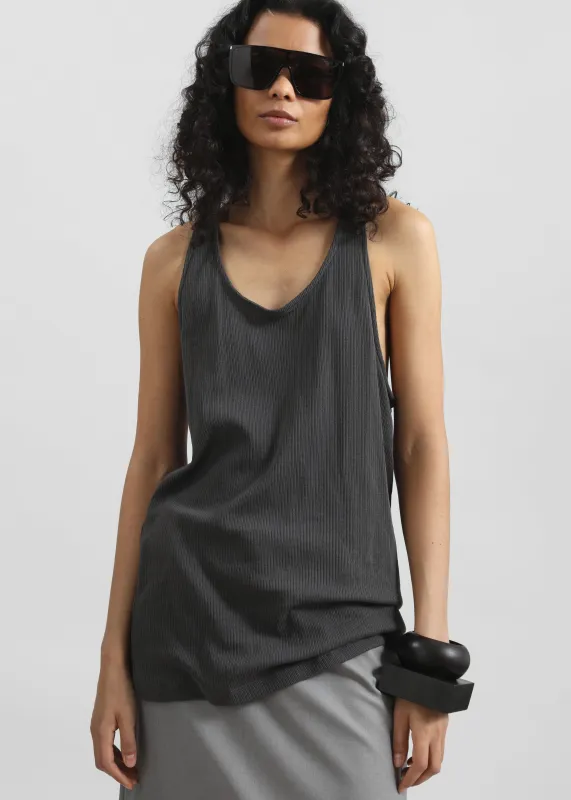 Nox Ribbed Tank Top - Storm Grey sold by Frankie Shop
