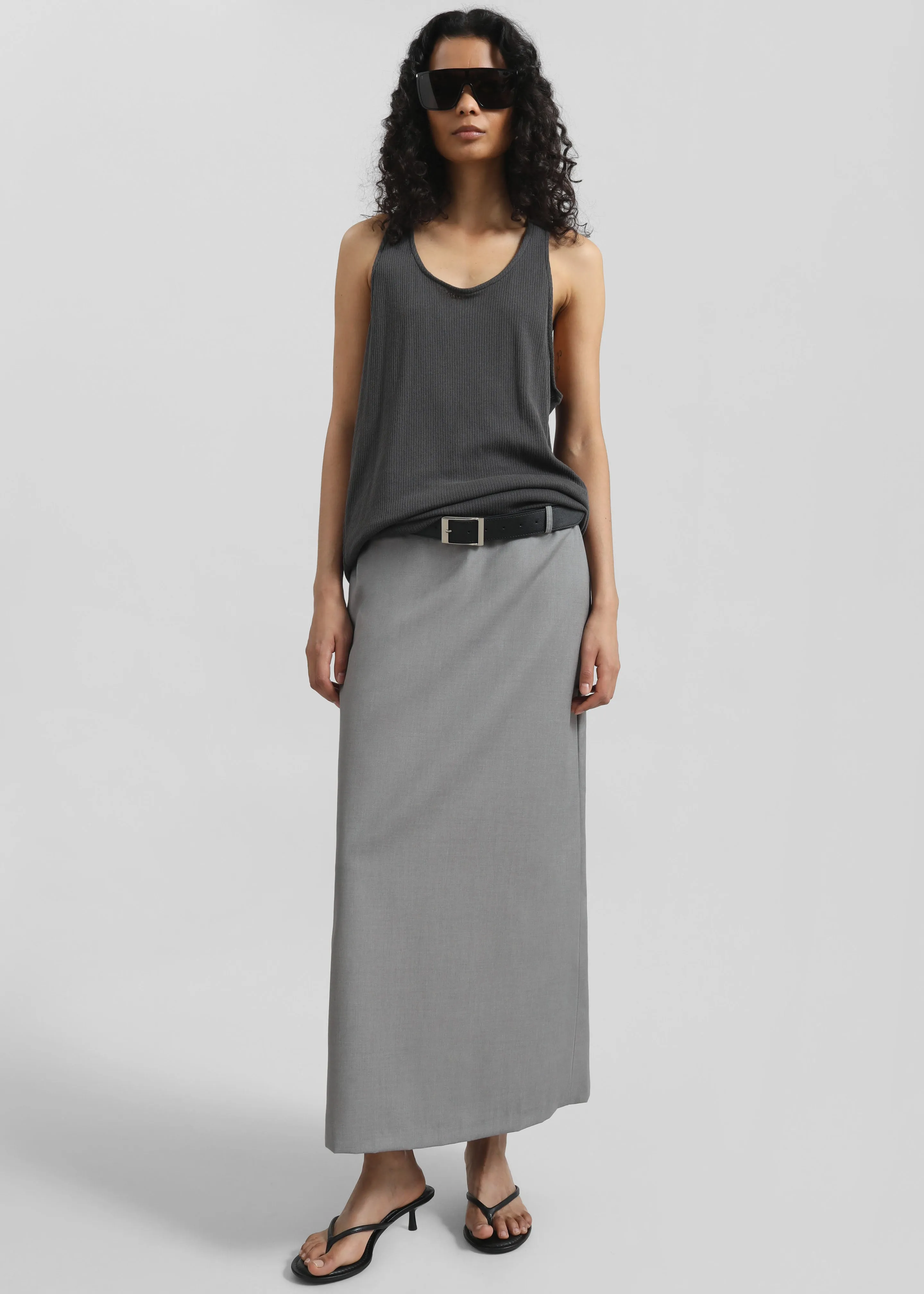 Nox Ribbed Tank Top - Storm Grey sold by Frankie Shop product image thumbnail 5