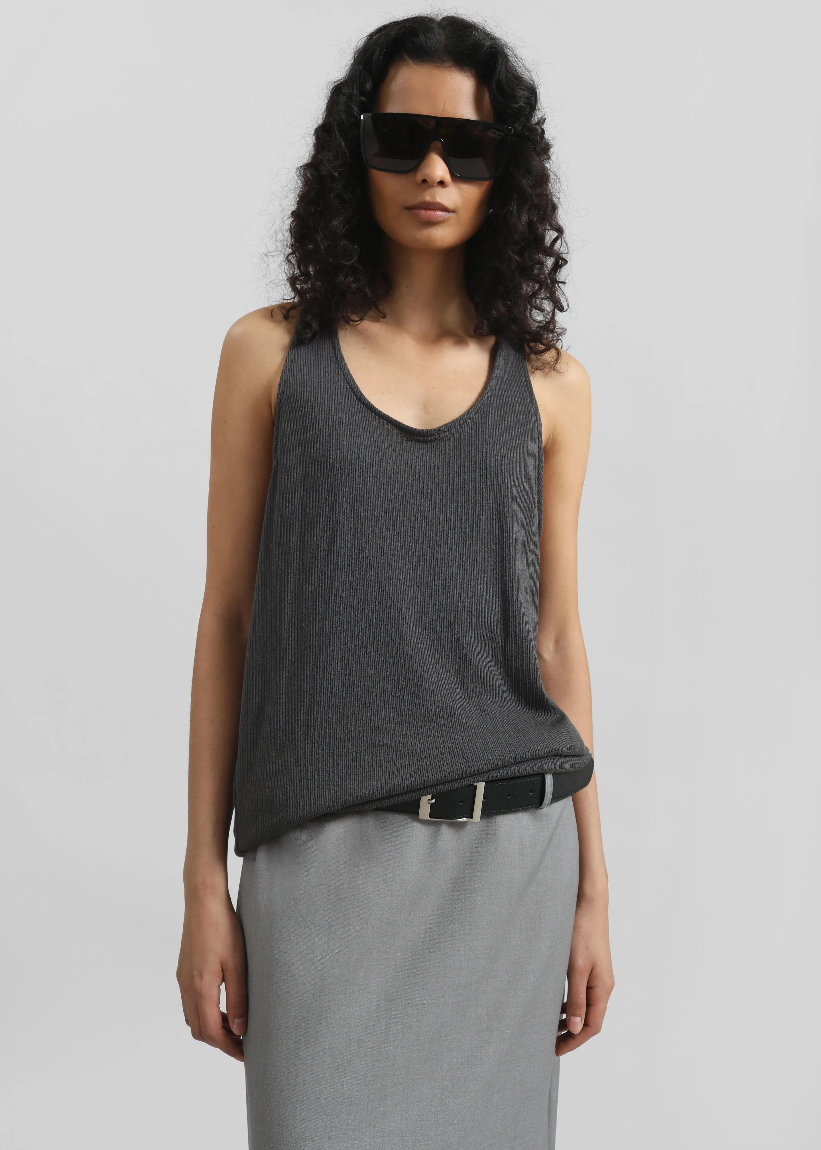 Nox Ribbed Tank Top - Storm Grey sold by Frankie Shop product image thumbnail 4