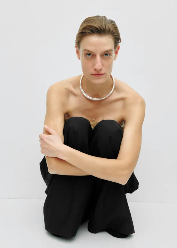 Completedworks Satin Neck Collar - Silver sold by Frankie Shop