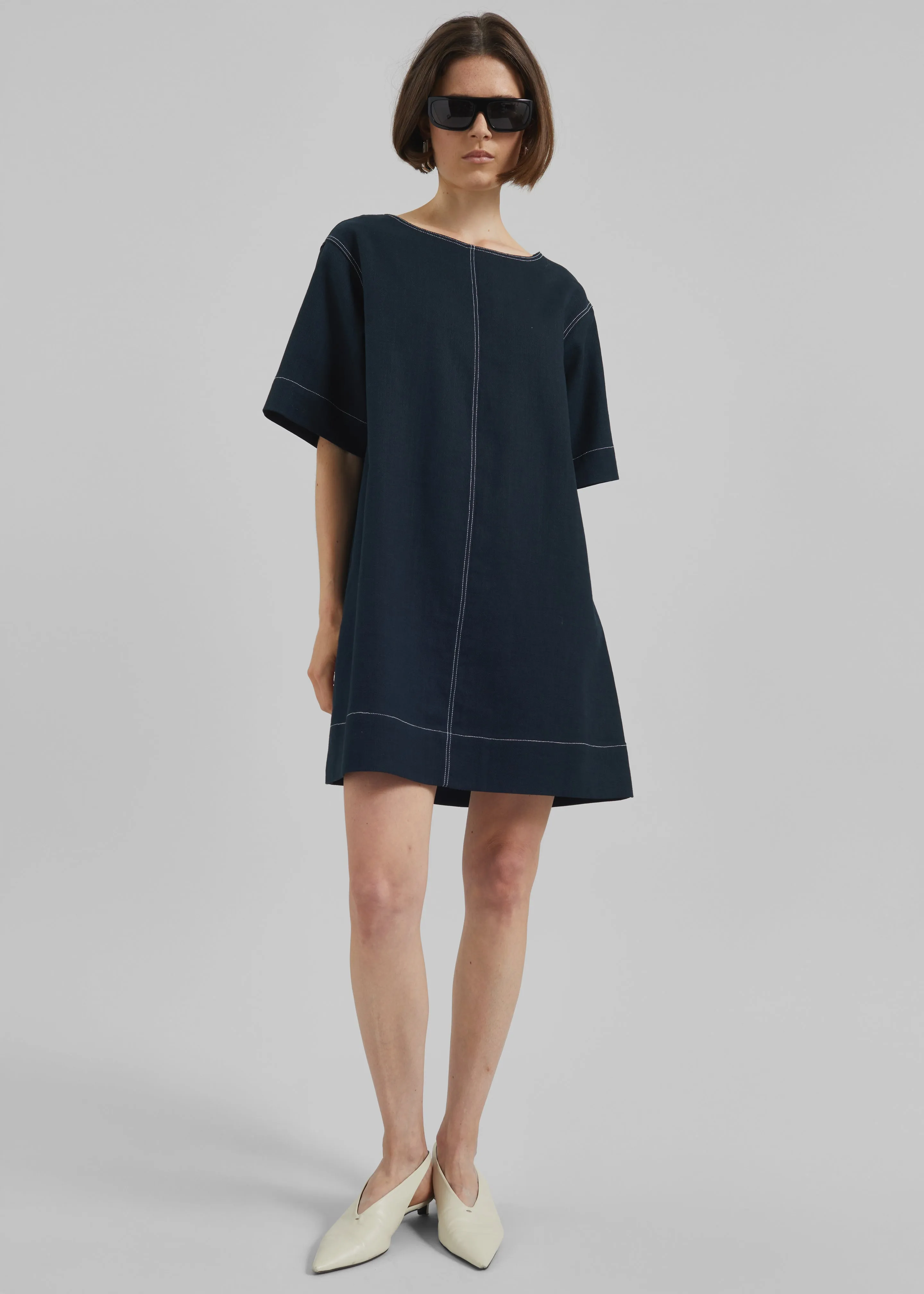 Ellerton Contrast Stitch Dress - Dark Navy sold by Frankie Shop product image thumbnail 4
