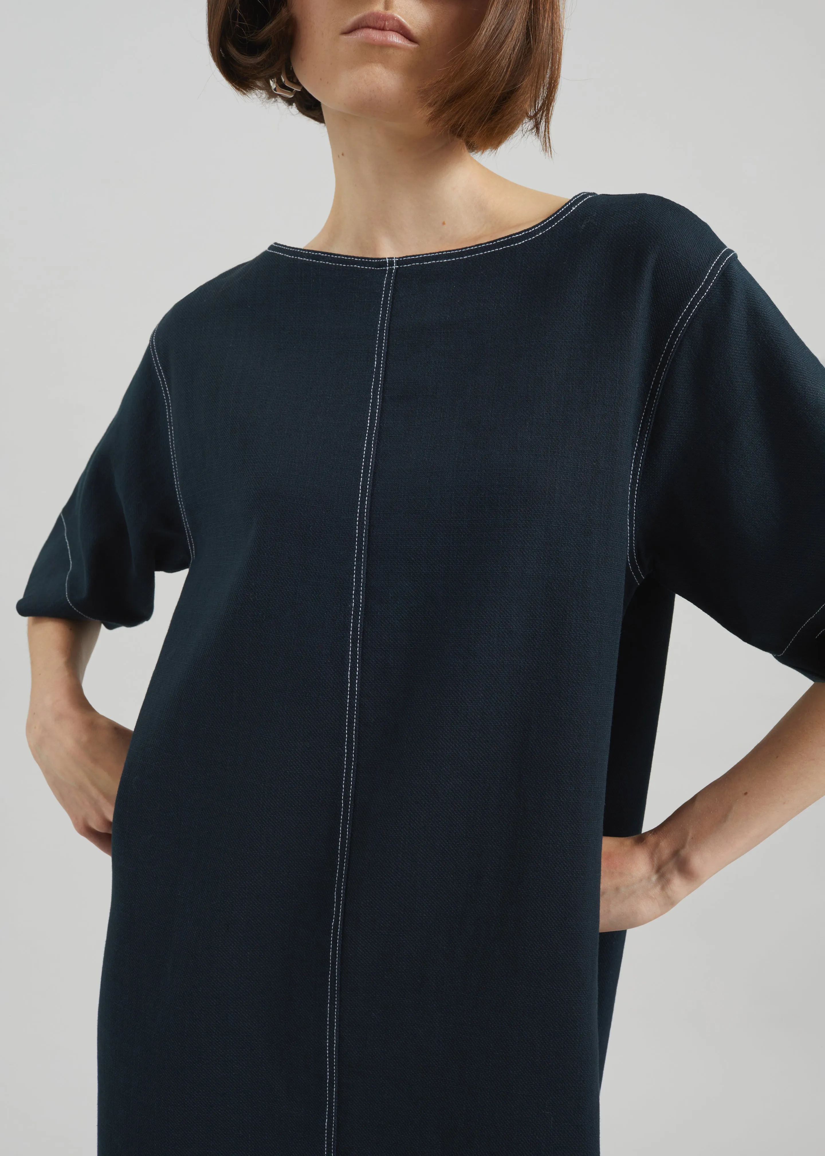 Ellerton Contrast Stitch Dress - Dark Navy sold by Frankie Shop product image thumbnail 3