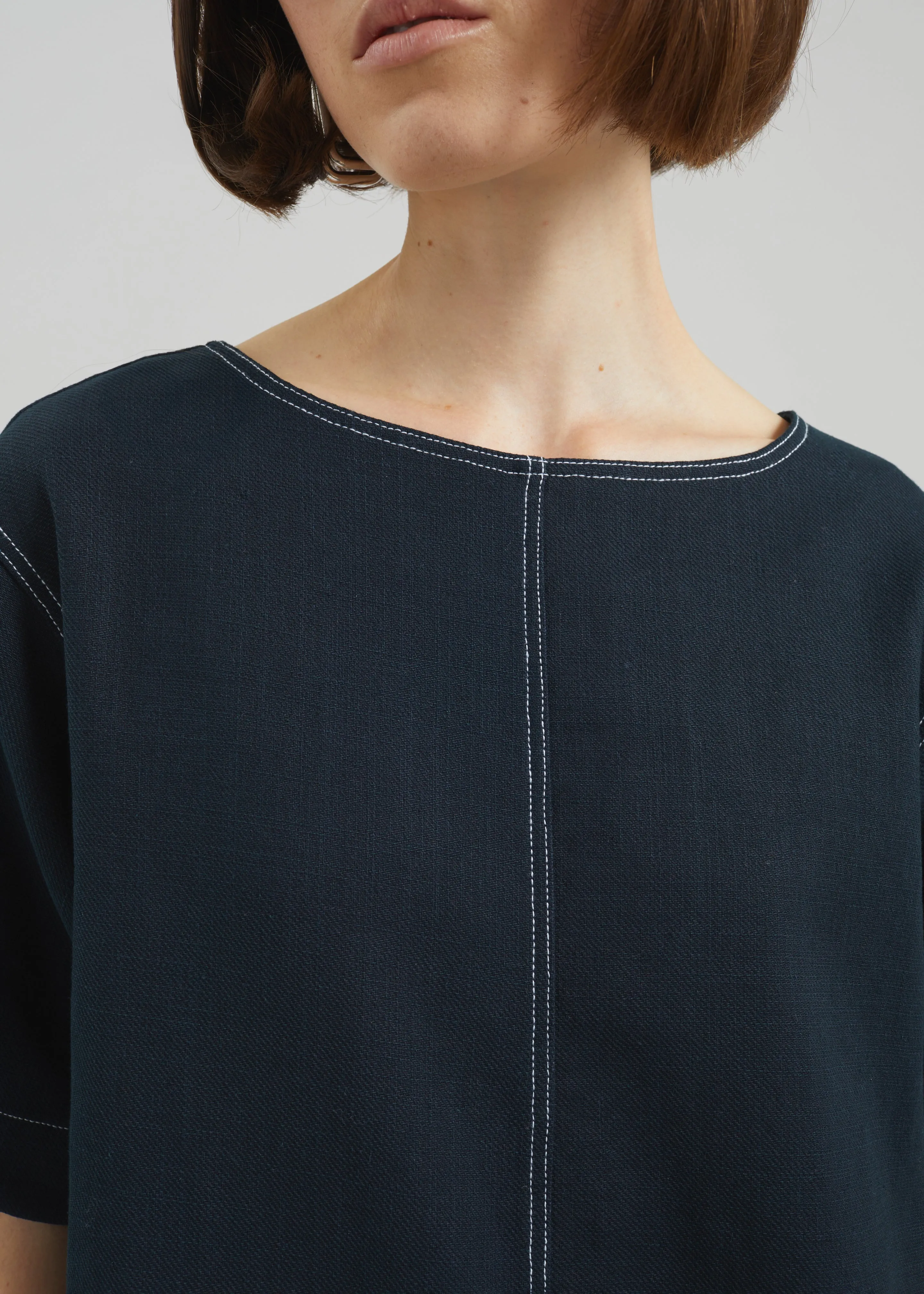 Ellerton Contrast Stitch Dress - Dark Navy sold by Frankie Shop product image thumbnail 5
