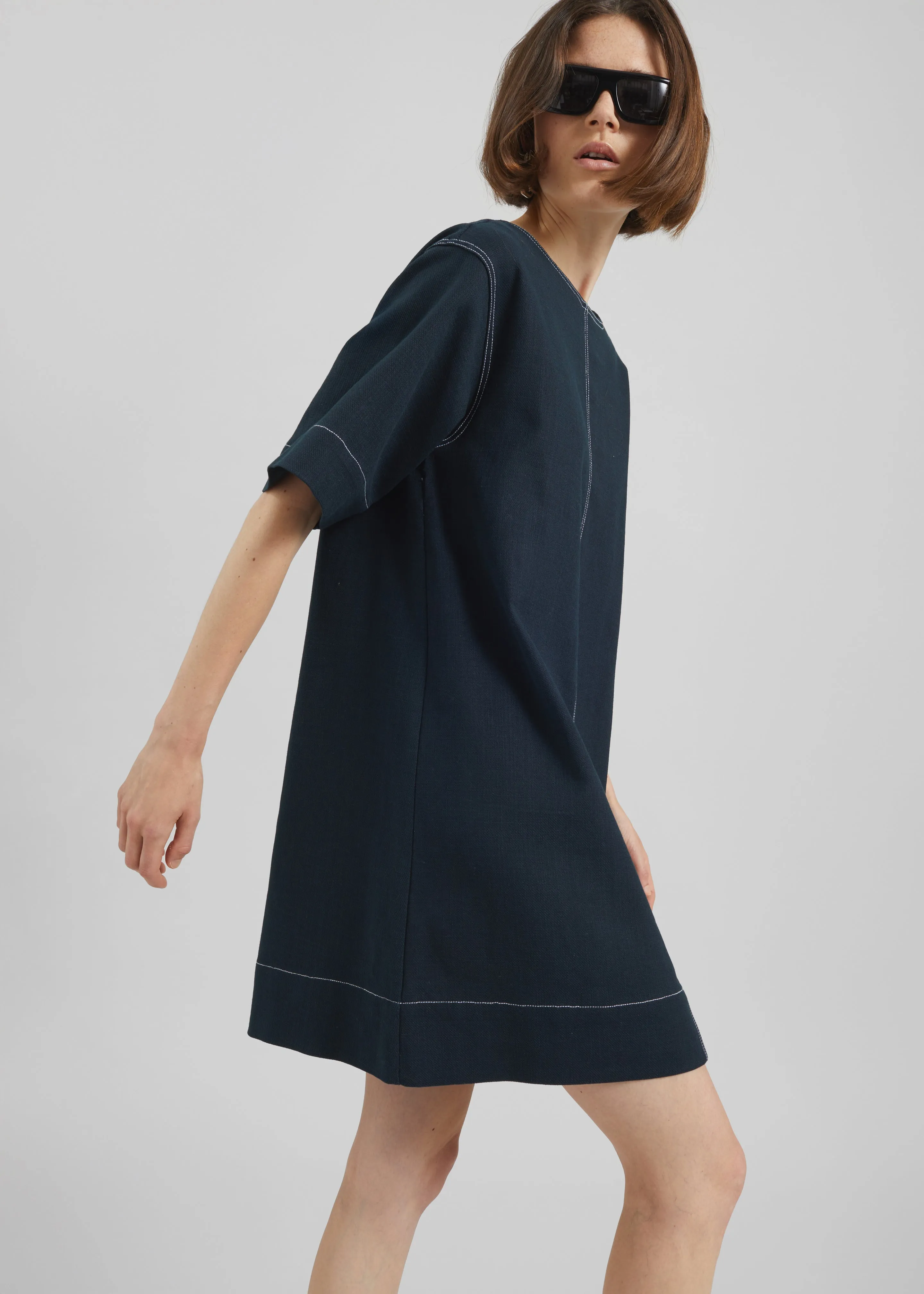 Ellerton Contrast Stitch Dress - Dark Navy sold by Frankie Shop product image thumbnail 2