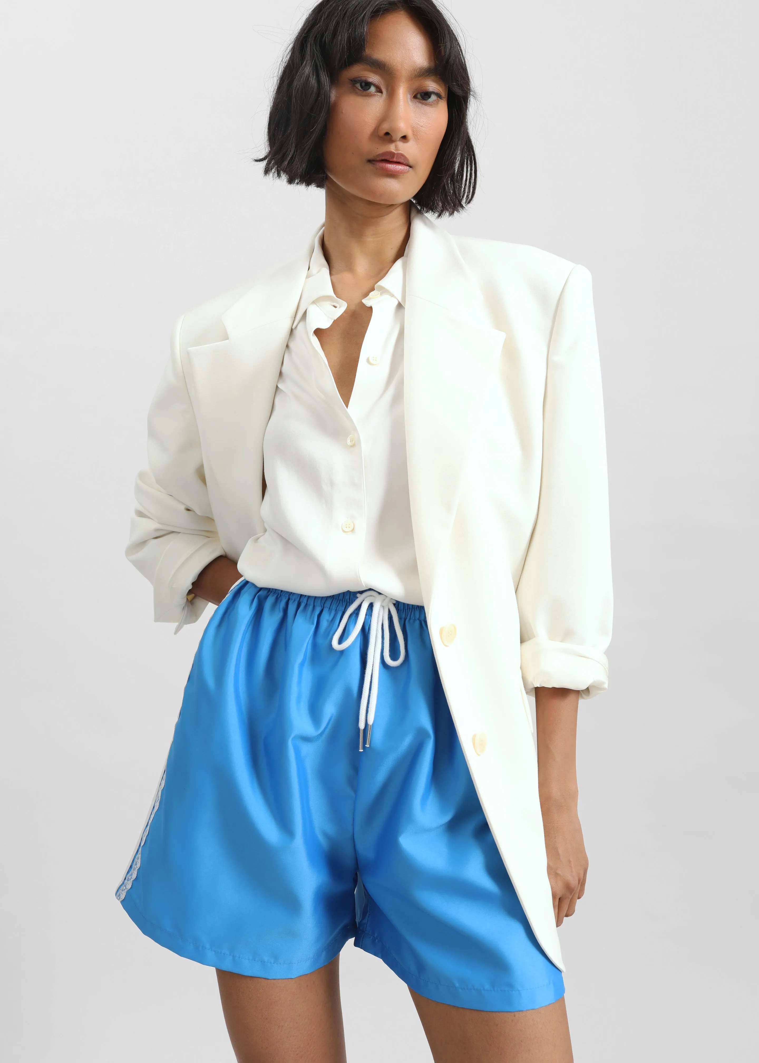 Bastia Lace Lined Shorts - Blue sold by Frankie Shop product image thumbnail 4