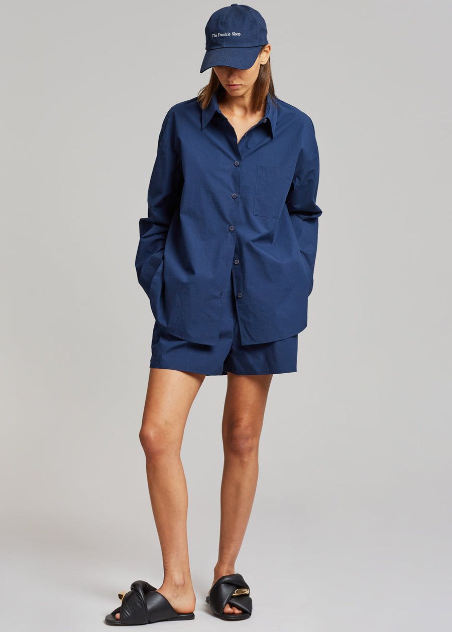 Lui Cotton Shirt - Navy sold by Frankie Shop product image thumbnail 6