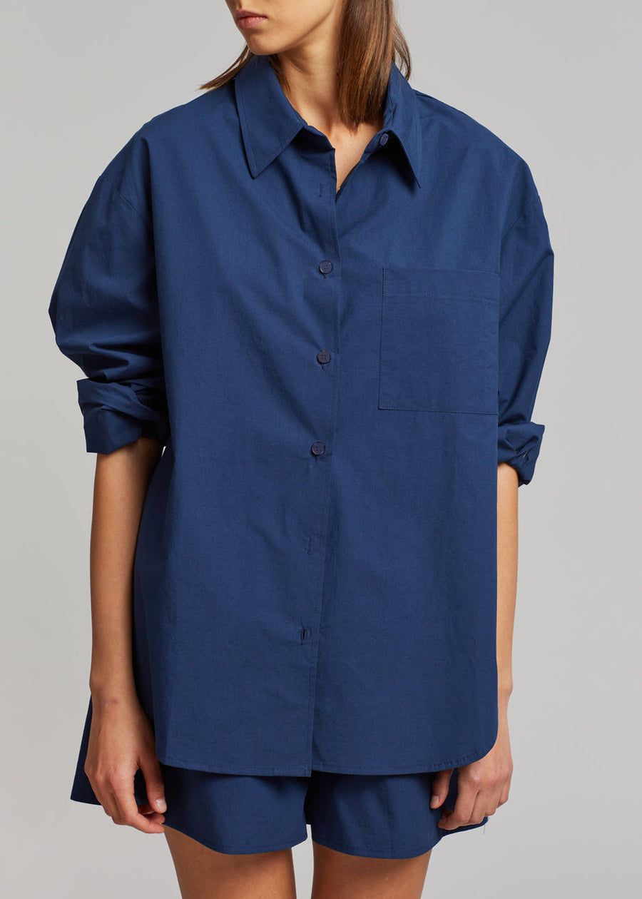 Lui Cotton Shirt - Navy sold by Frankie Shop product image thumbnail 8