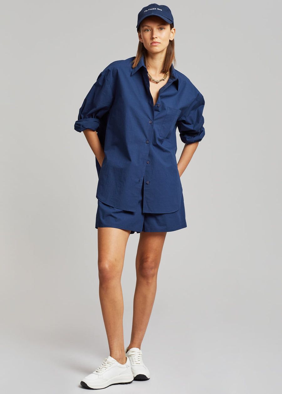 Lui Cotton Shirt - Navy sold by Frankie Shop product image thumbnail 5