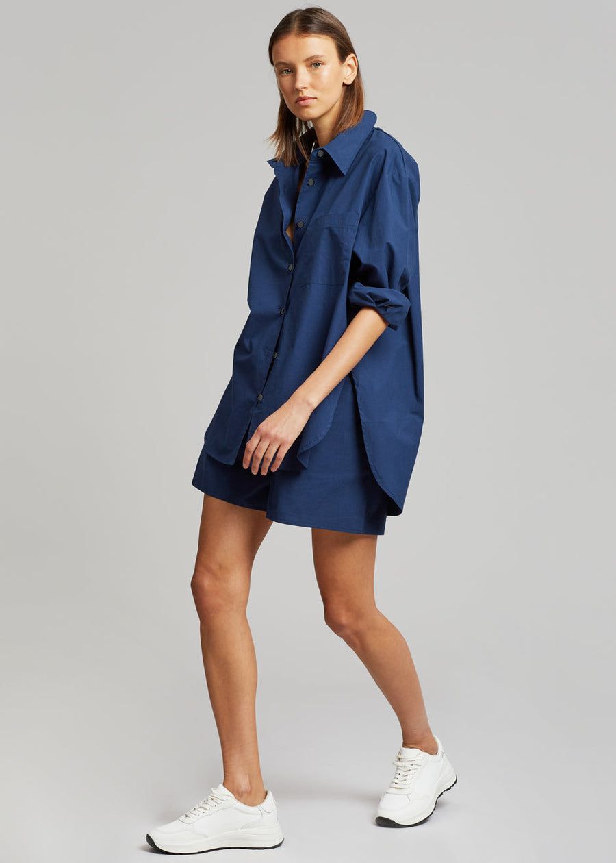 Lui Cotton Shirt - Navy sold by Frankie Shop product image thumbnail 7