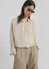 Oria Sheer Silk Chiffon Shirt - Beige sold by Frankie Shop