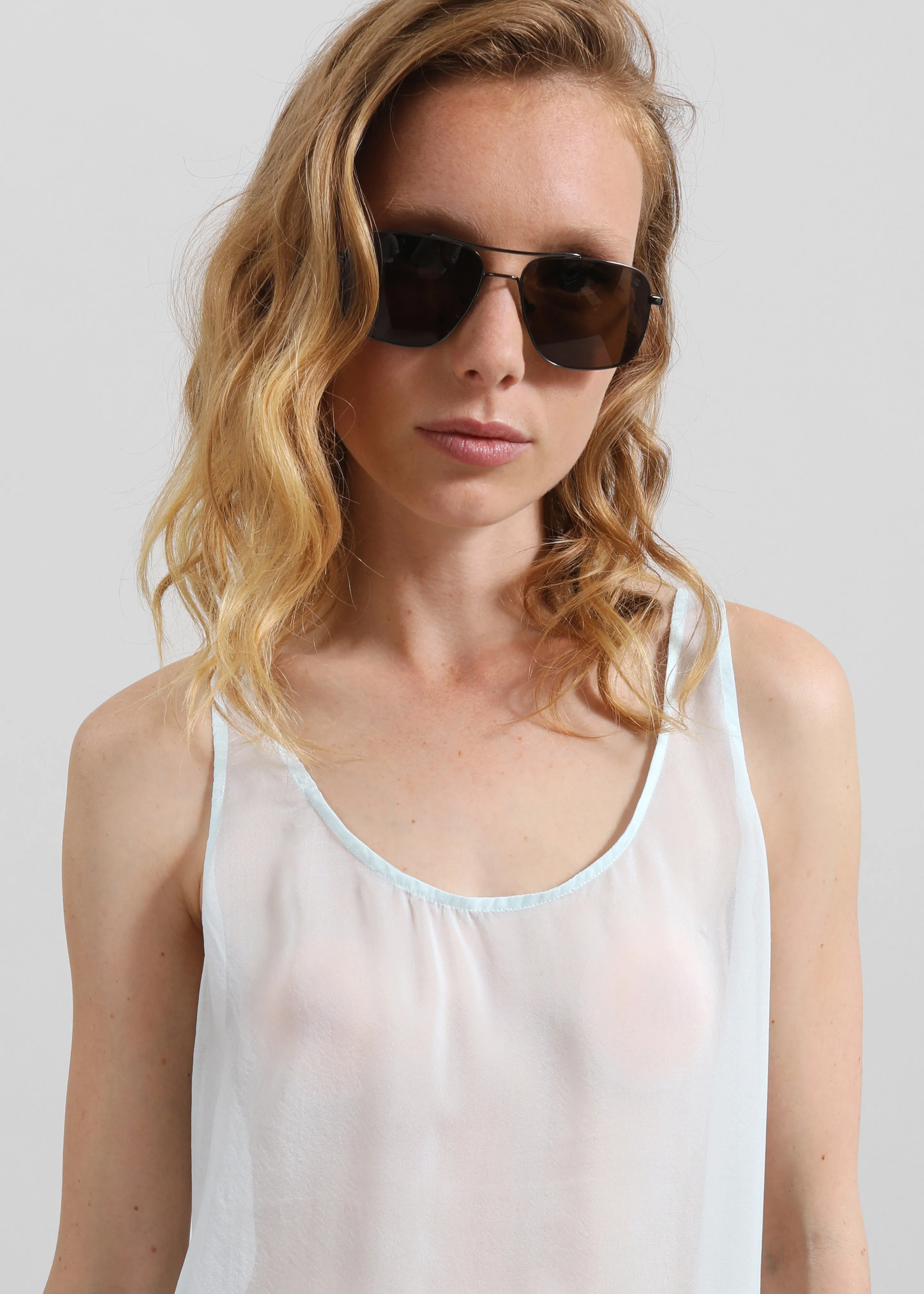 Oria Sheer Silk Chiffon Tank - Pale Blue sold by Frankie Shop product image thumbnail 5