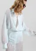 Oria Sheer Silk Chiffon Wrap Skirt - Pale Blue sold by Frankie Shop