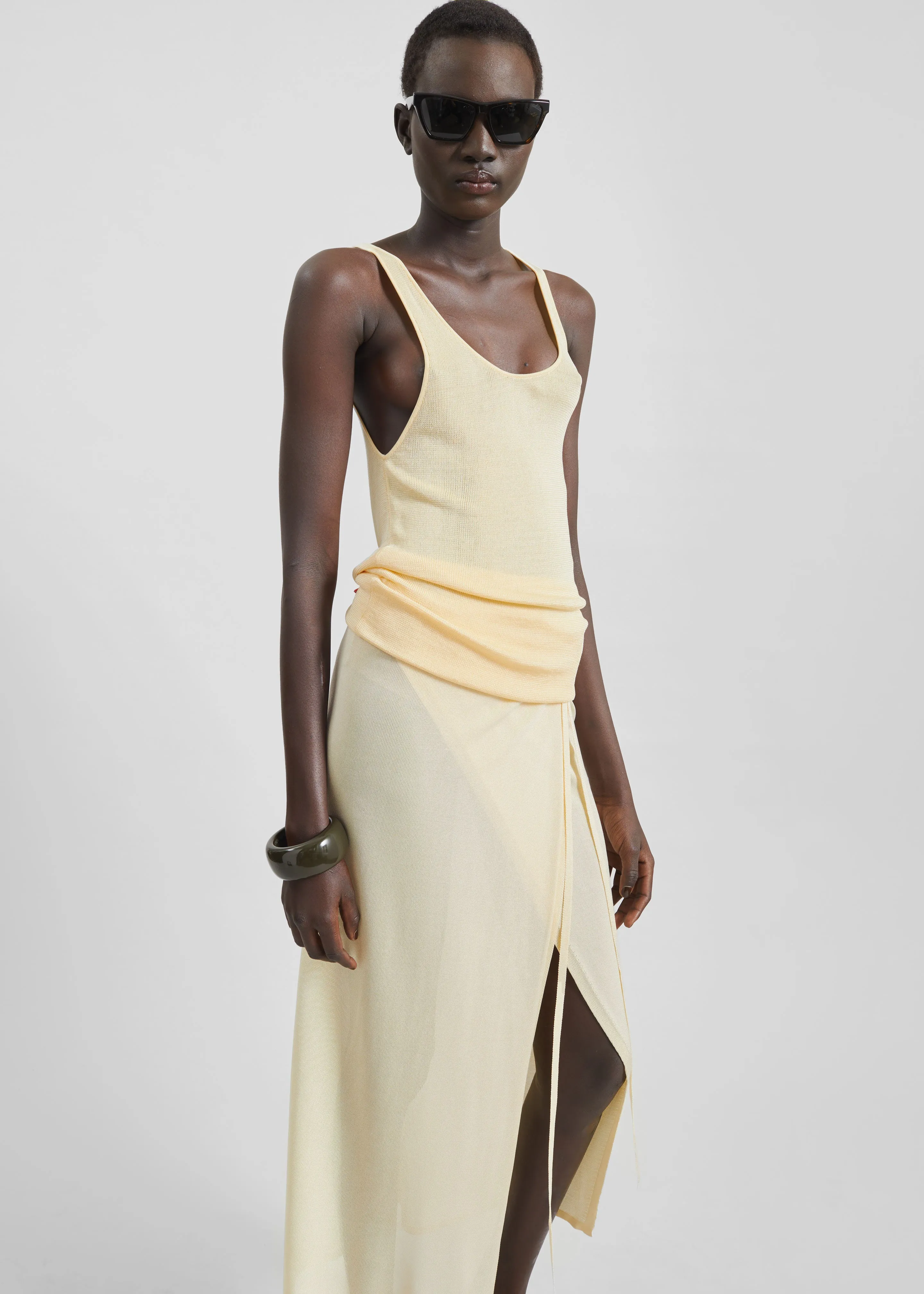 Rivo Knit Tank Top - Pale Yellow sold by Frankie Shop product image thumbnail 4