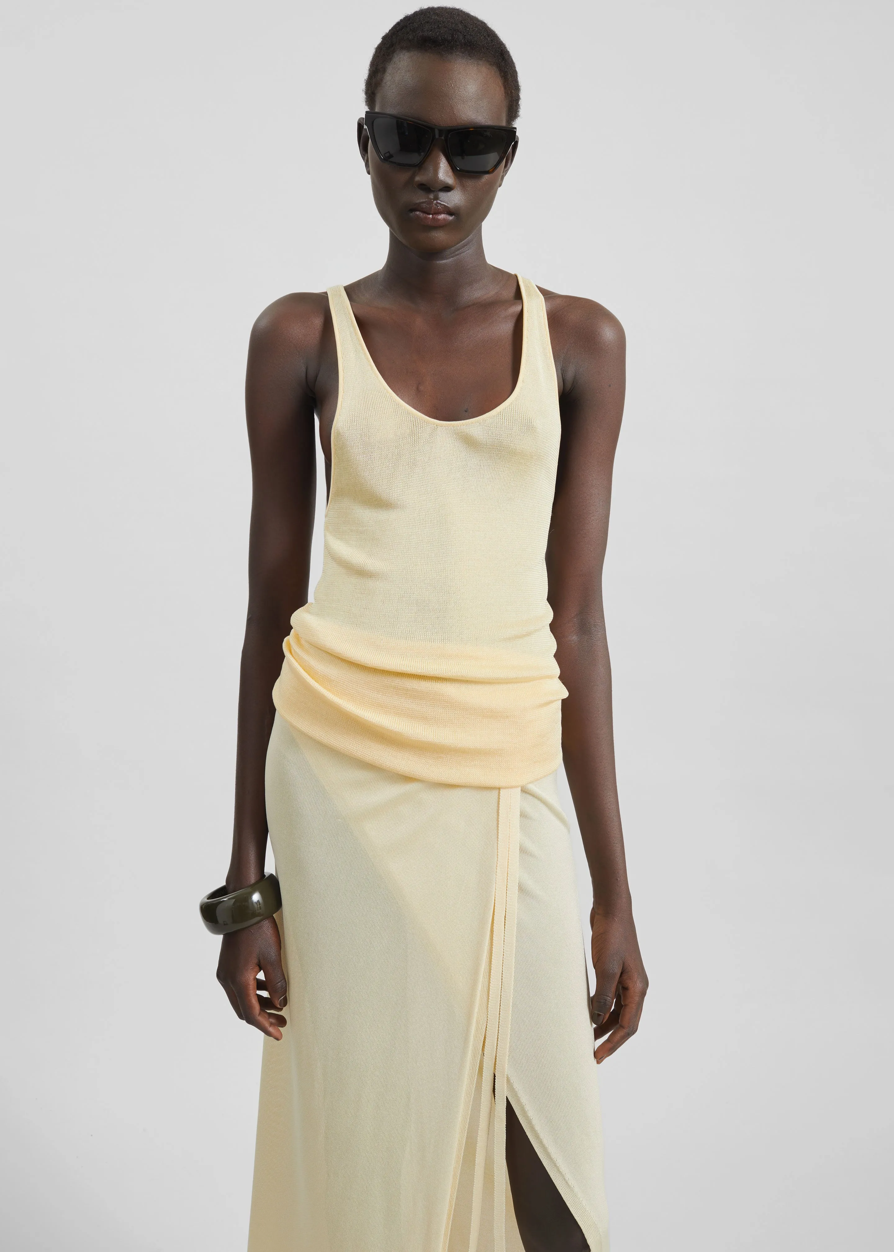 Rivo Knit Tank Top - Pale Yellow sold by Frankie Shop