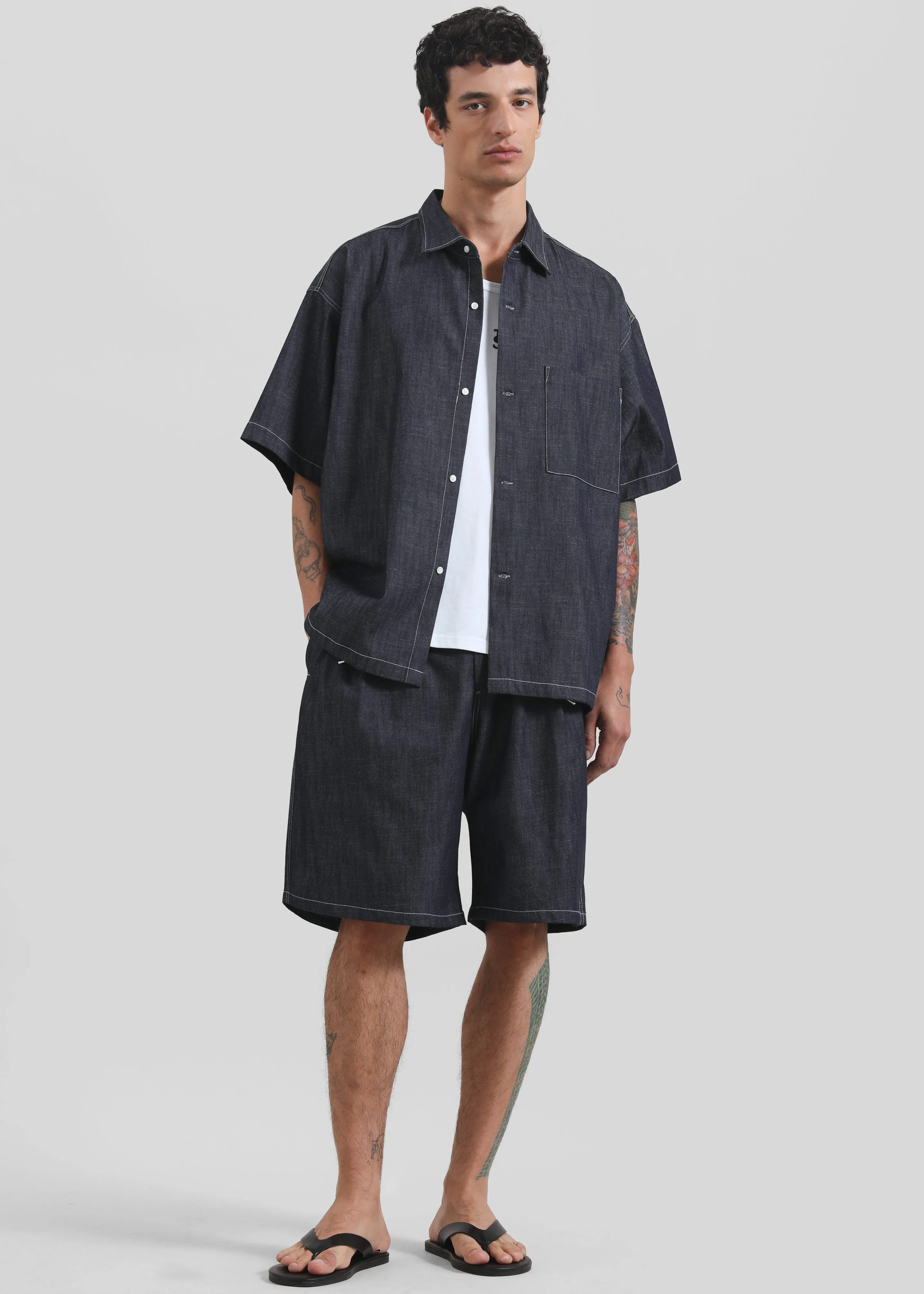 Axton Denim Shorts - Dark Wash sold by Frankie Shop product image thumbnail 3