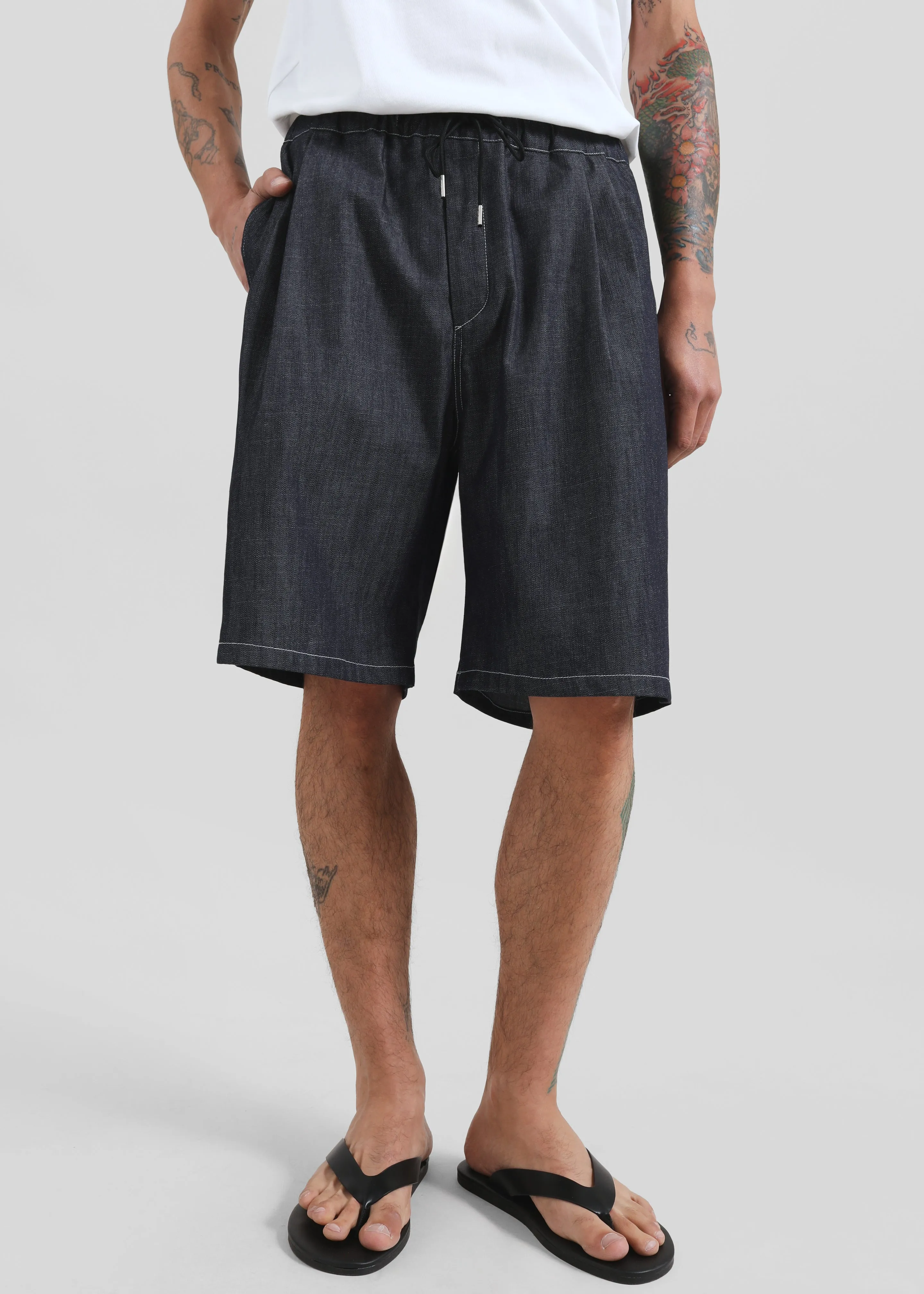 Axton Denim Shorts - Dark Wash sold by Frankie Shop