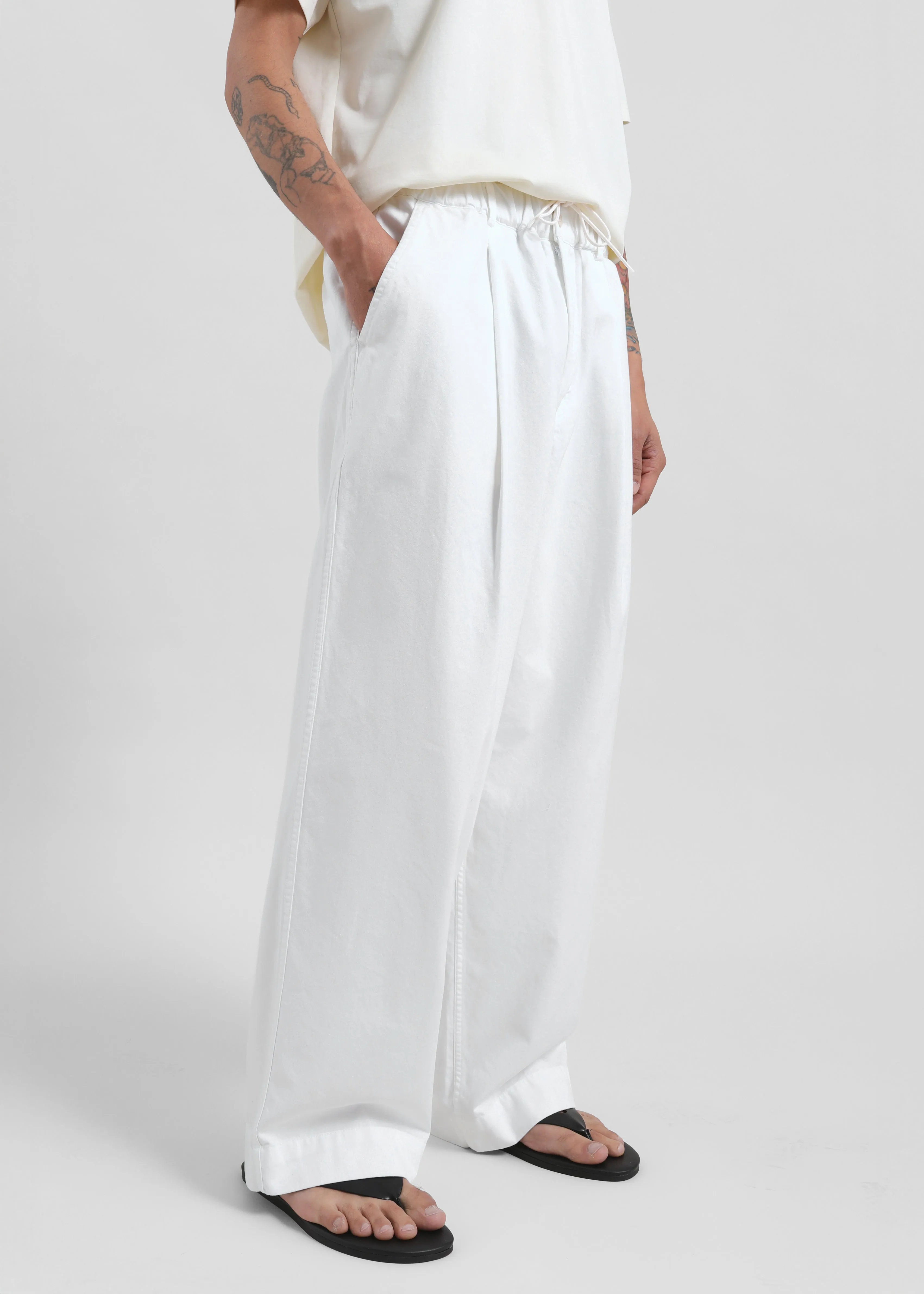 Denaye Cotton Barrel Leg Pants - White sold by Frankie Shop product image thumbnail 4