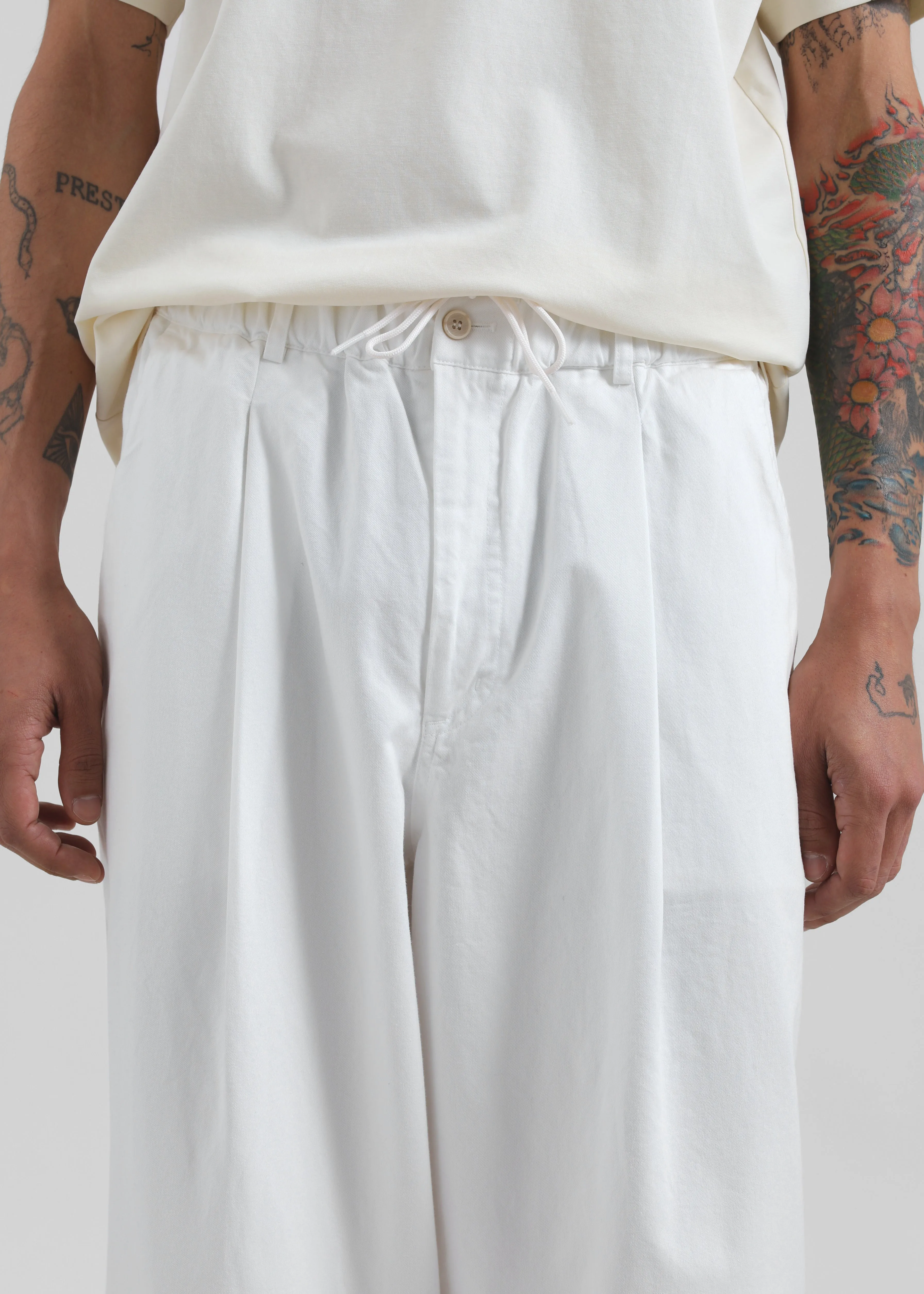 Denaye Cotton Barrel Leg Pants - White sold by Frankie Shop product image thumbnail 2