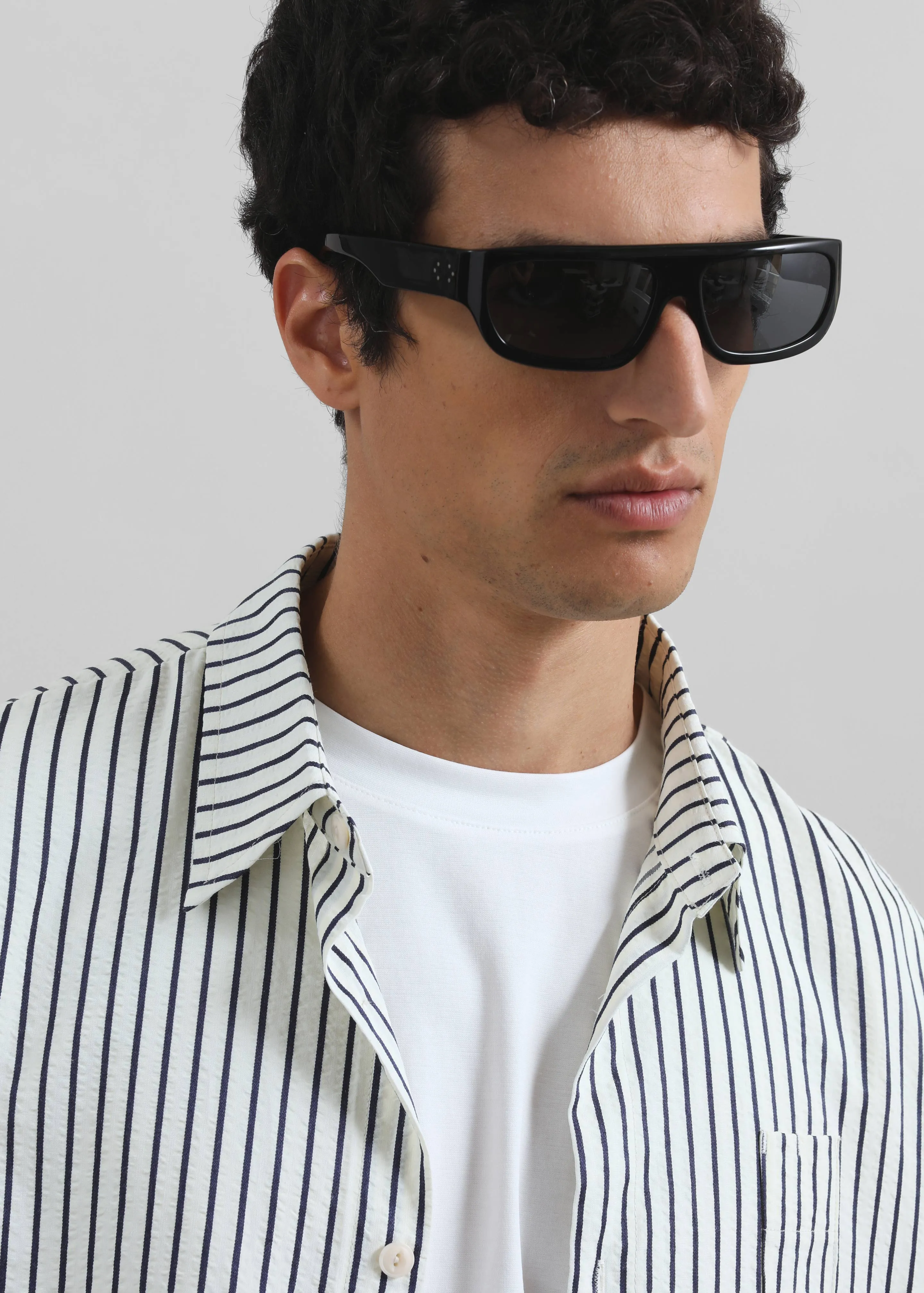 Corwin Shirt Jacket - White/Navy Stripe sold by Frankie Shop product image thumbnail 5