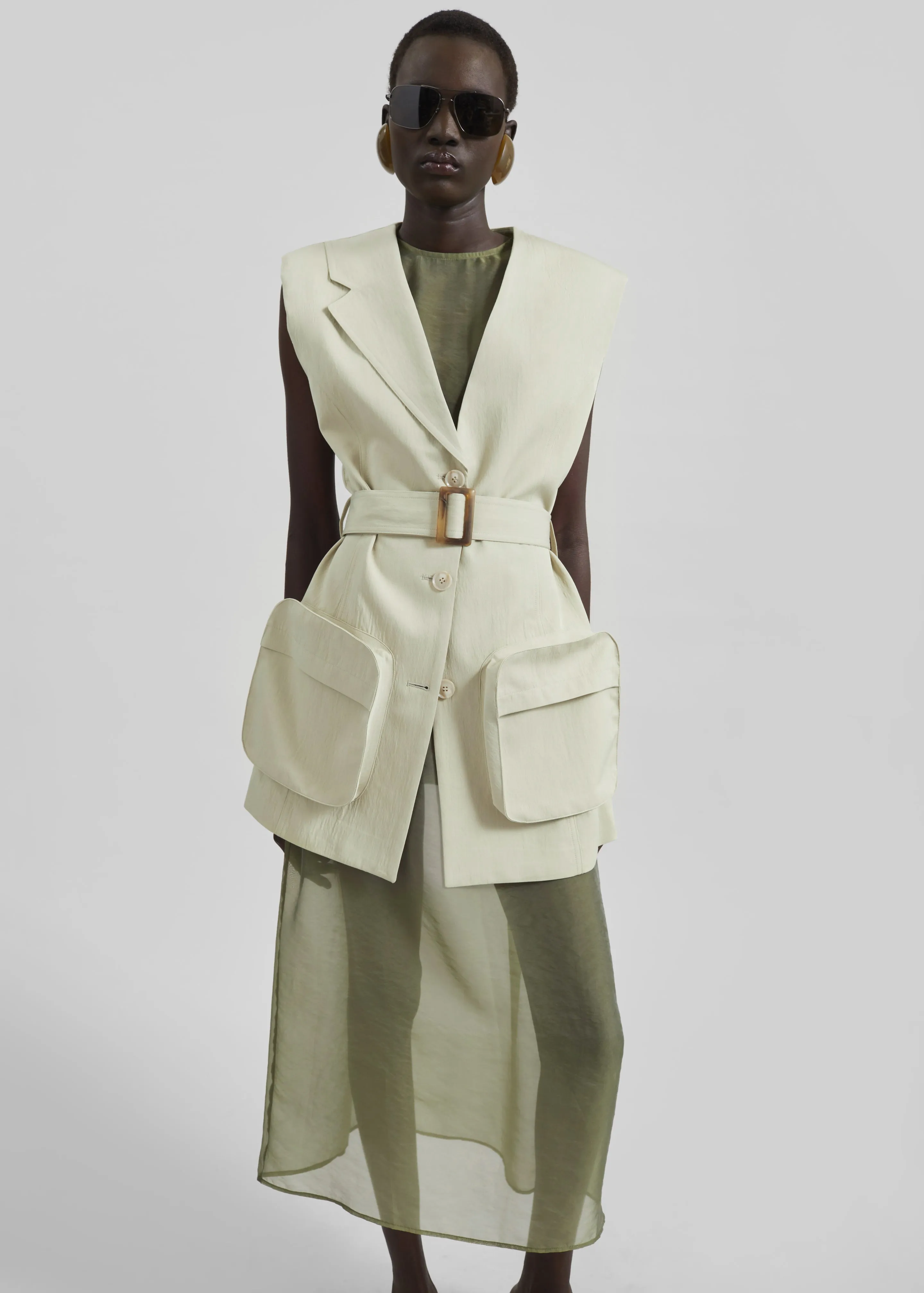 Carral Belted Vest - Pale Green sold by Frankie Shop product image thumbnail 3