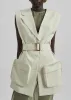 Carral Belted Vest - Pale Green sold by Frankie Shop