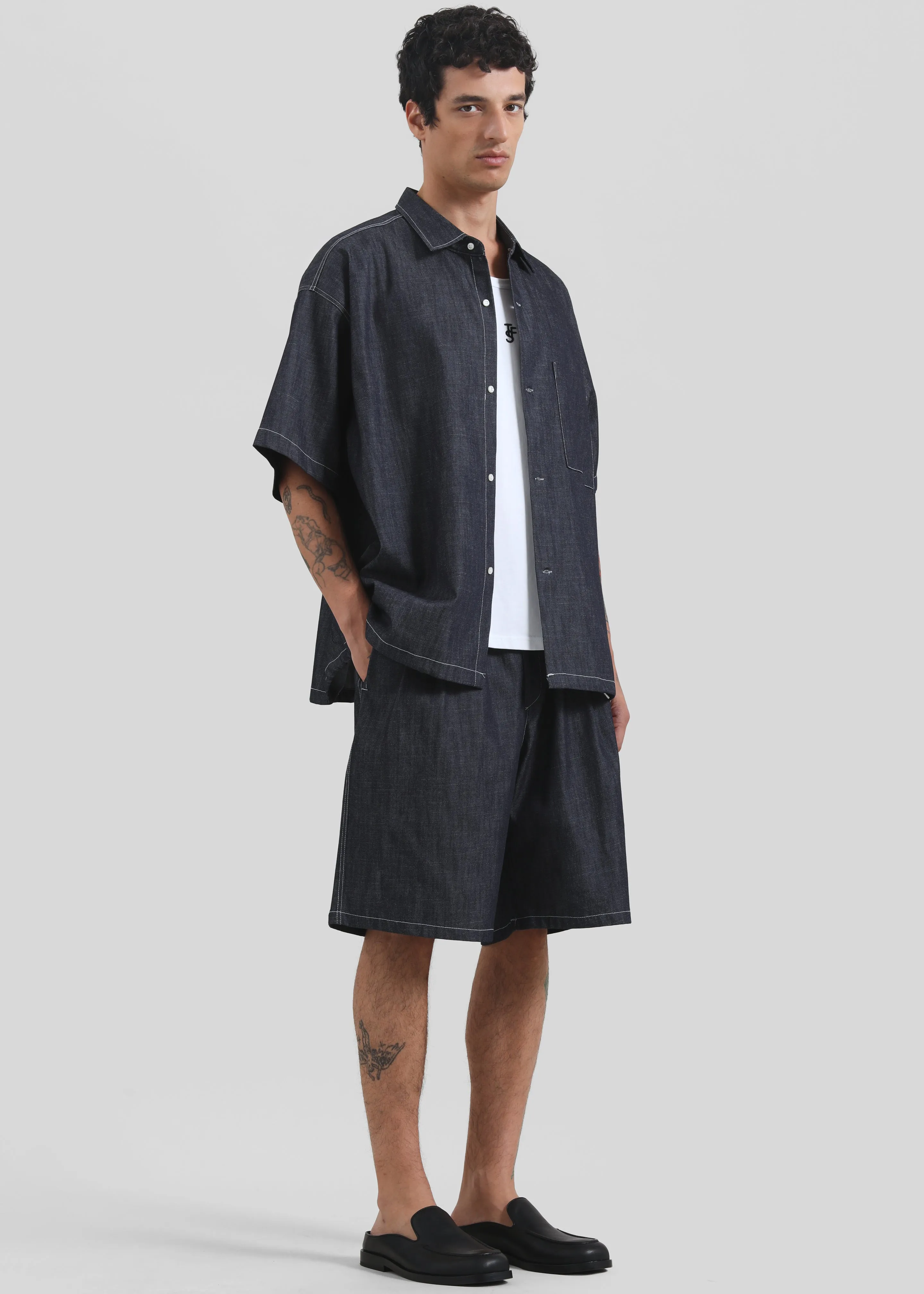 Axton Denim Shirt - Dark Wash sold by Frankie Shop