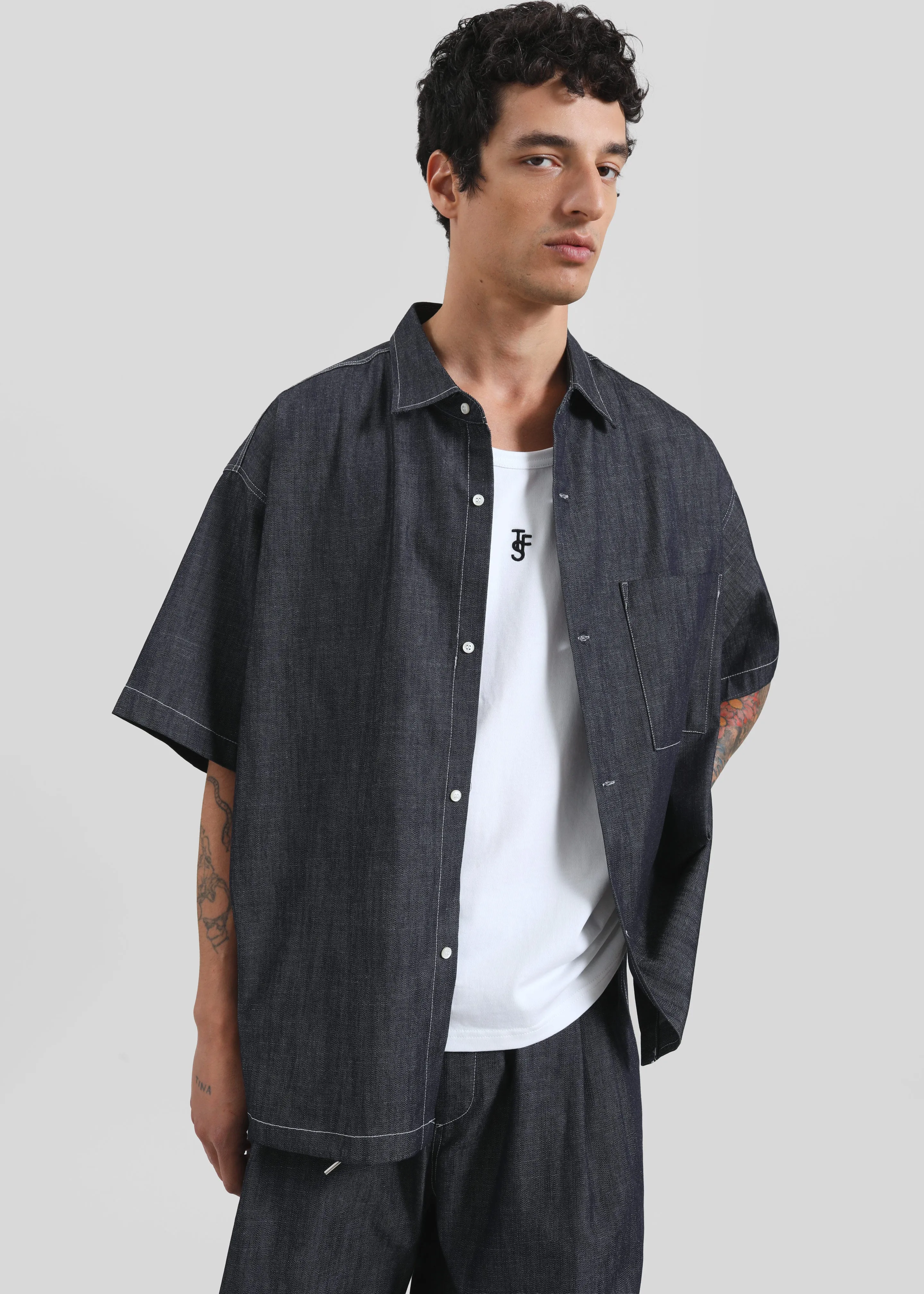 Axton Denim Shirt - Dark Wash sold by Frankie Shop product image thumbnail 2