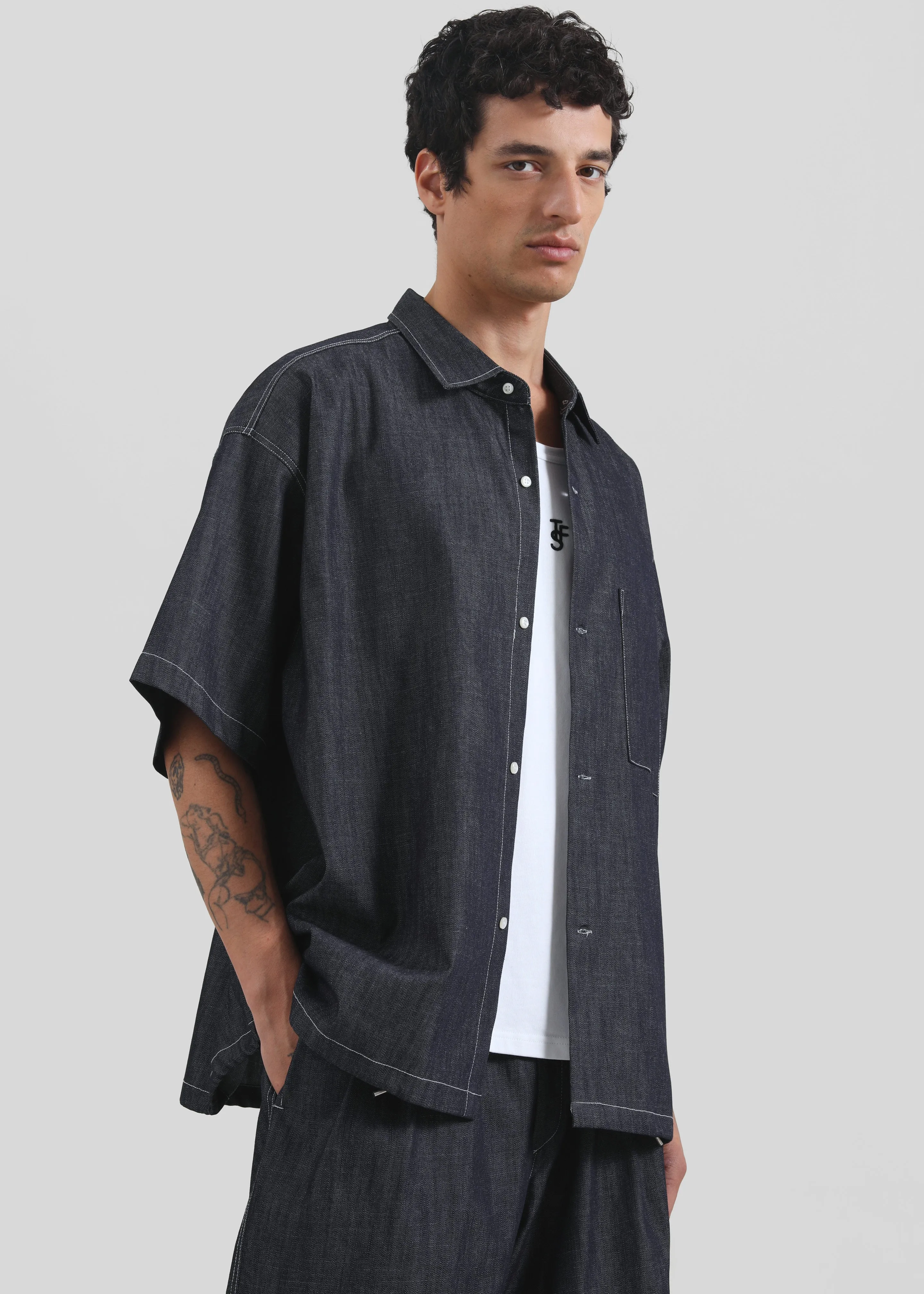 Axton Denim Shirt - Dark Wash sold by Frankie Shop product image thumbnail 5