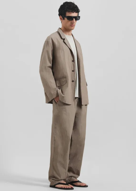 Ohio Crinkled Poplin Pants - Taupe sold by Frankie Shop