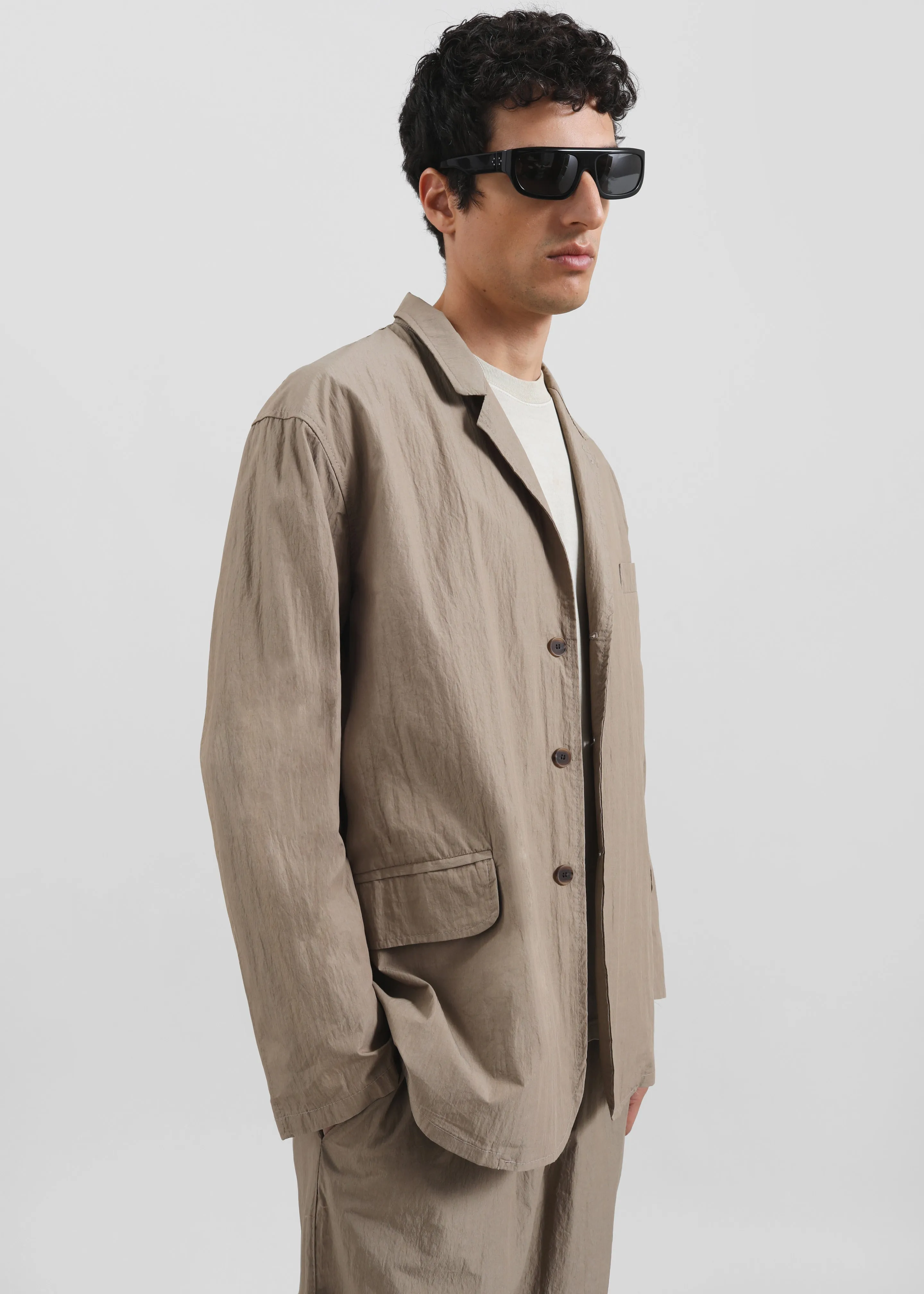 Ohio Crinkled Poplin Blazer - Taupe sold by Frankie Shop product image thumbnail 4