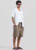 Ohio Crinkled Poplin Shorts - Taupe sold by Frankie Shop