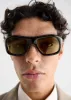 Port Tanger Gray Sunglasses - Myrrh Acetate/Olive Lens sold by Frankie Shop