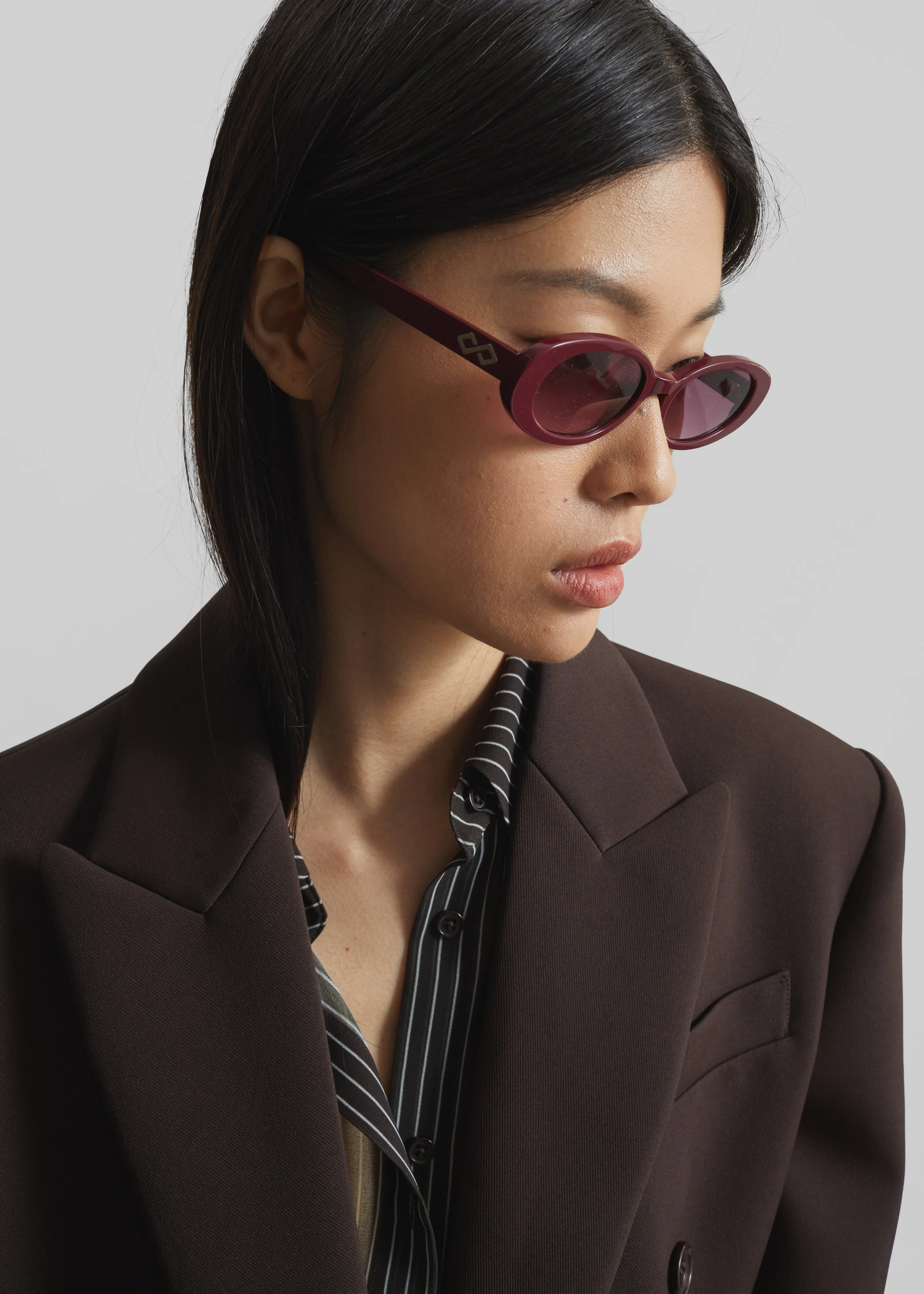 Karen Wazen Olivia Sunglasses - Burgundy sold by Frankie Shop product image thumbnail 2