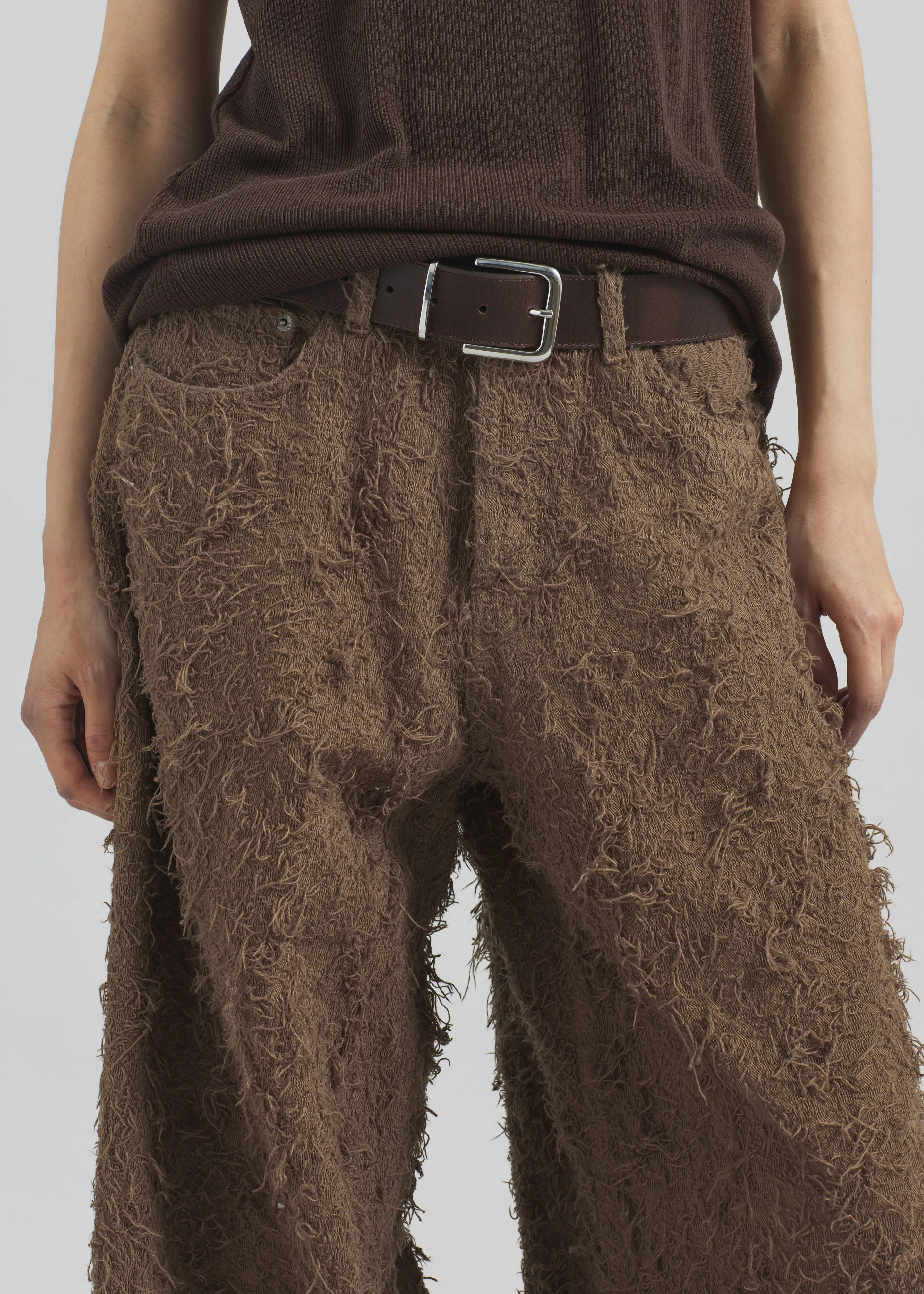 Haikure Bethany Fur Denim Pants - Camel sold by Frankie Shop product image thumbnail 4