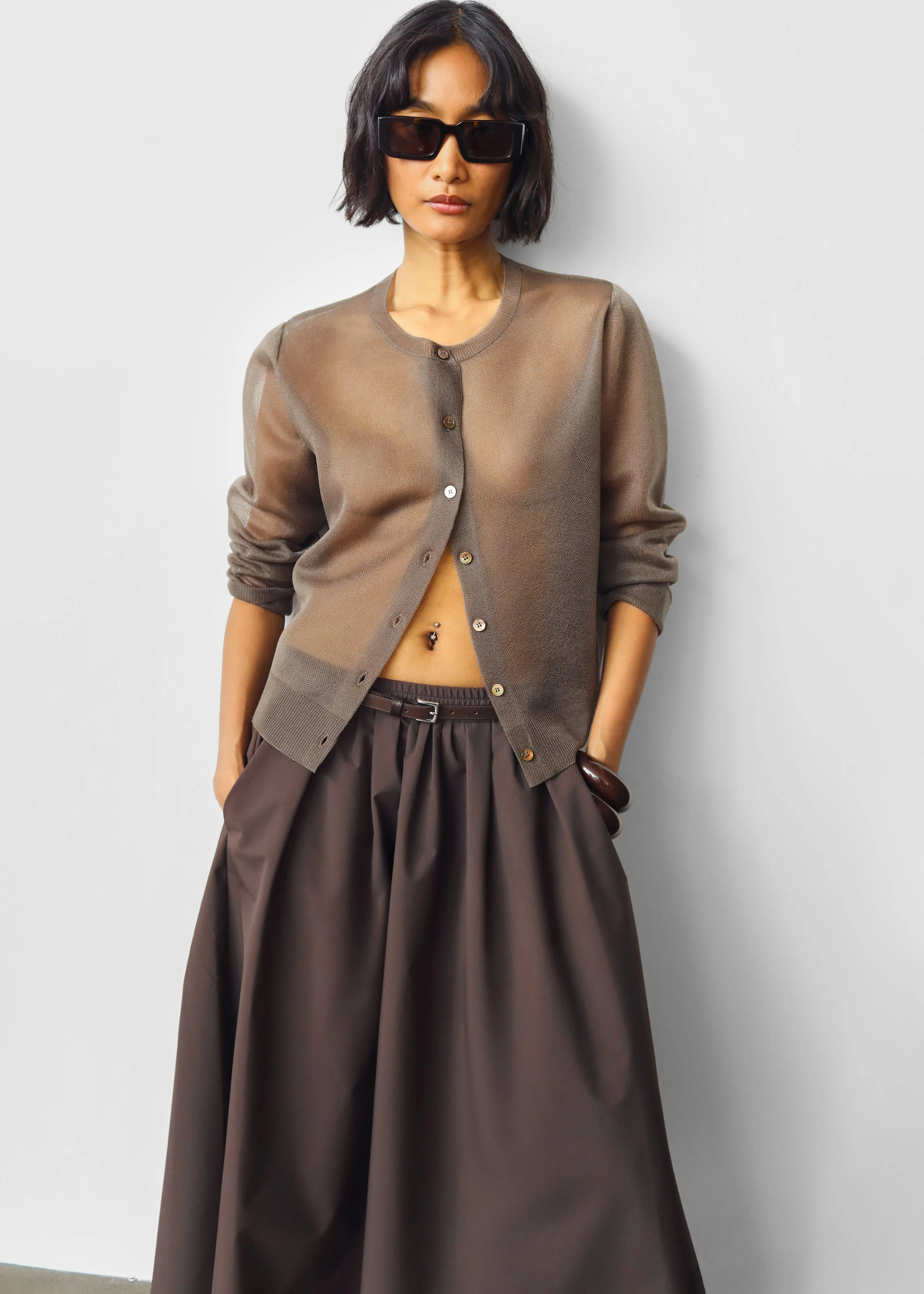 Nimes Voluminous A-Line Maxi Skirt - Brown sold by Frankie Shop product image thumbnail 5