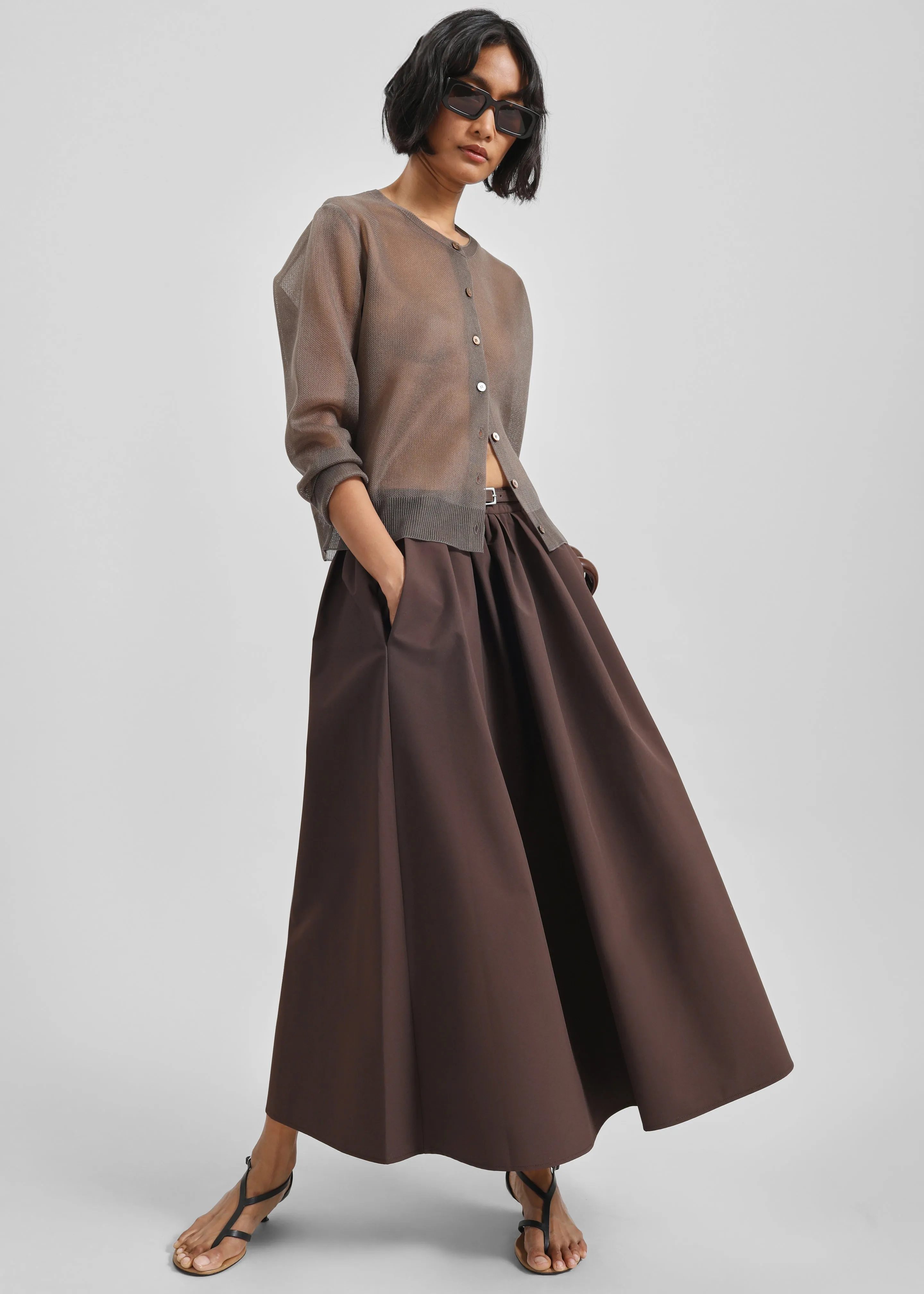 Nimes Voluminous A-Line Maxi Skirt - Brown sold by Frankie Shop product image thumbnail 3