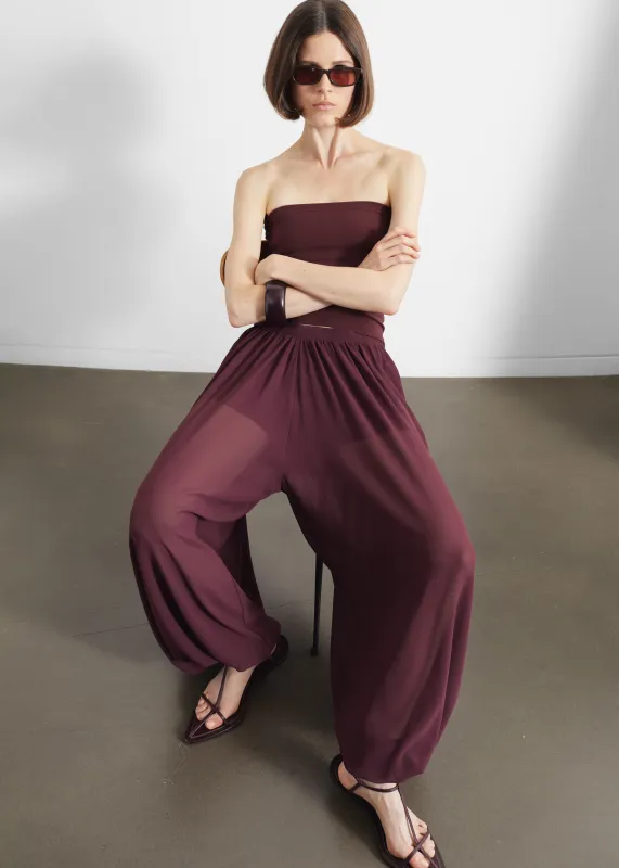 Solrae Fluid Balloon Pants - Burgundy made by Frankie Shop