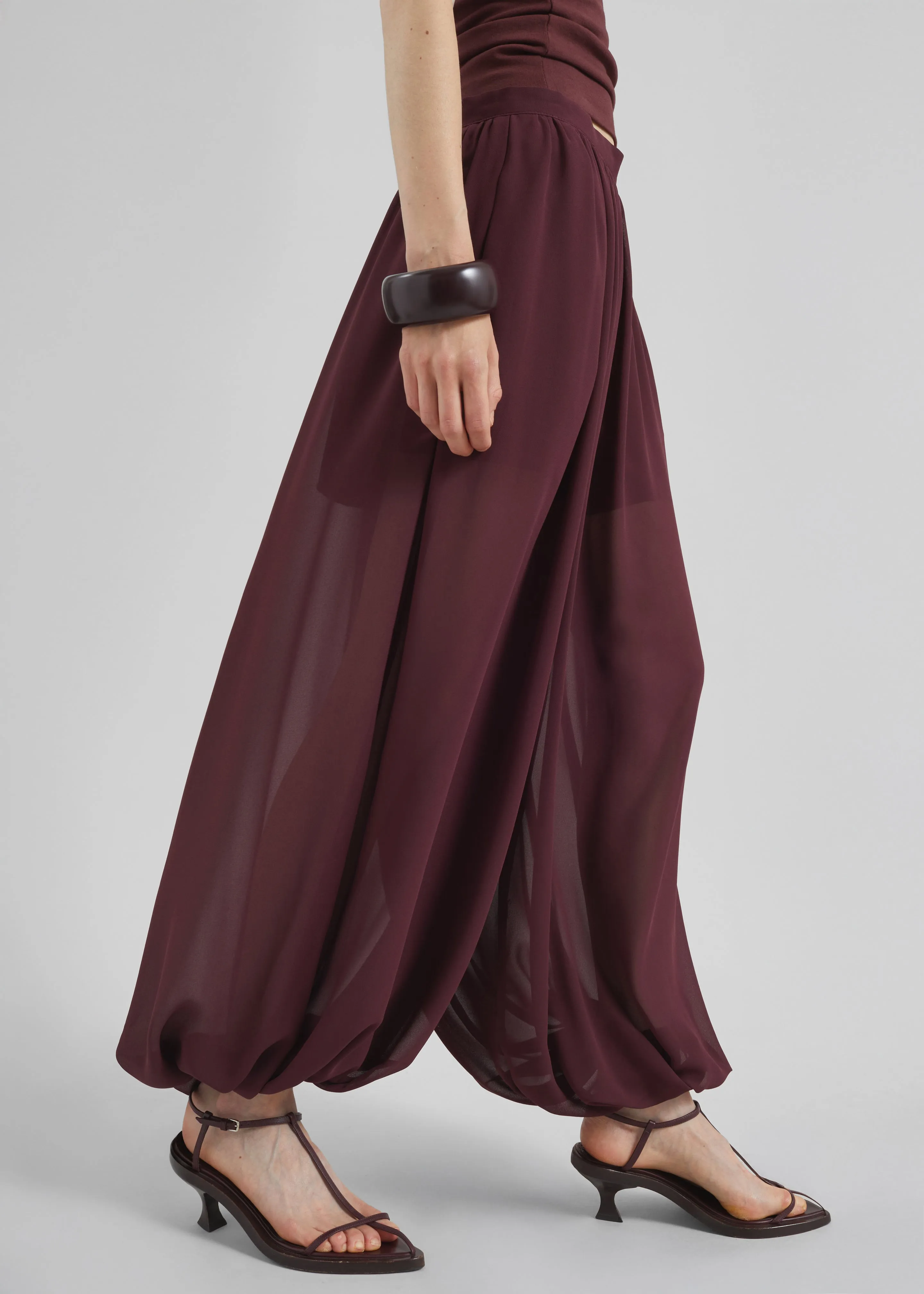 Solrae Fluid Balloon Pants - Burgundy sold by Frankie Shop product image thumbnail 4