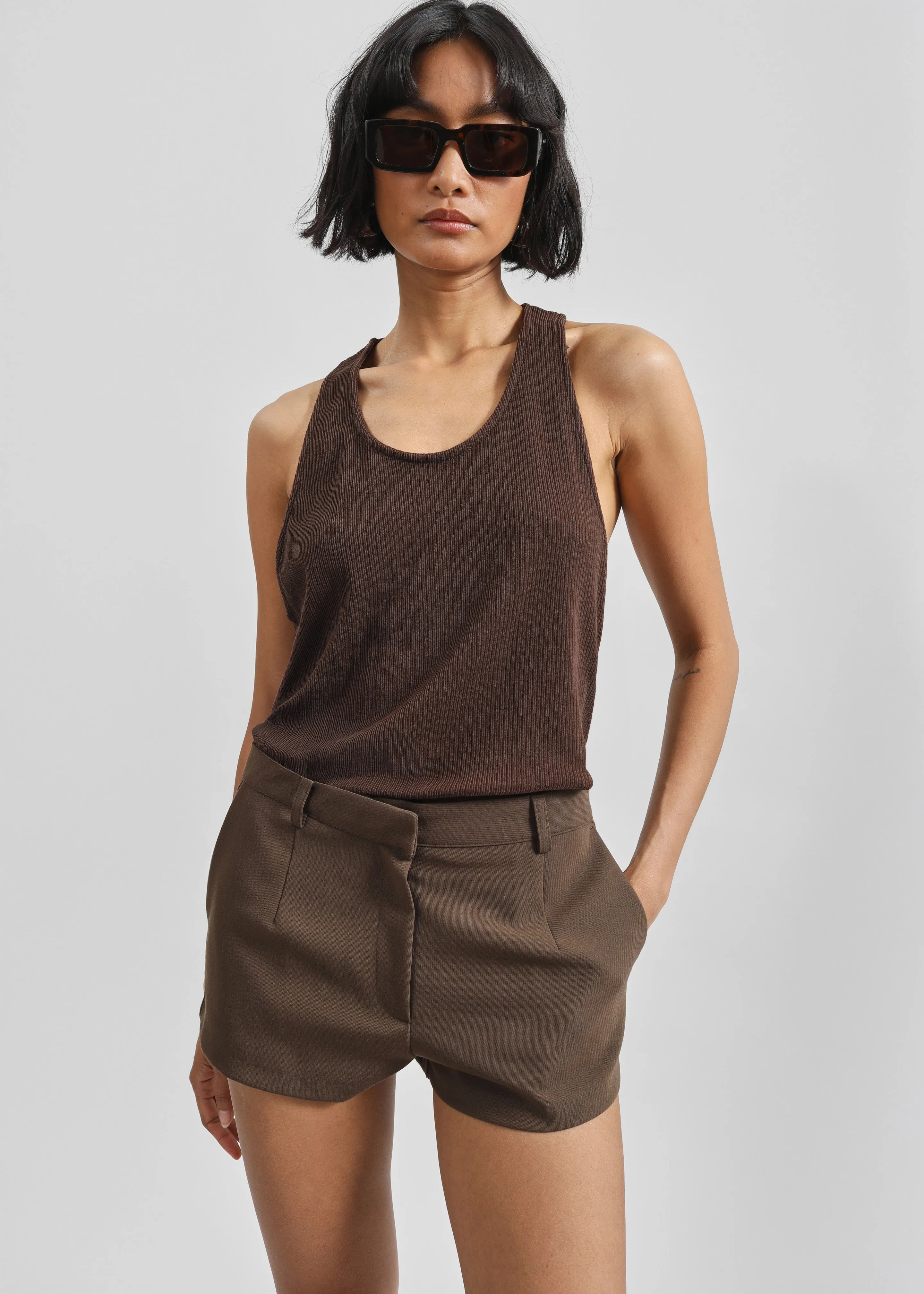 Nox Ribbed Tank Top - Brown sold by Frankie Shop product image thumbnail 5
