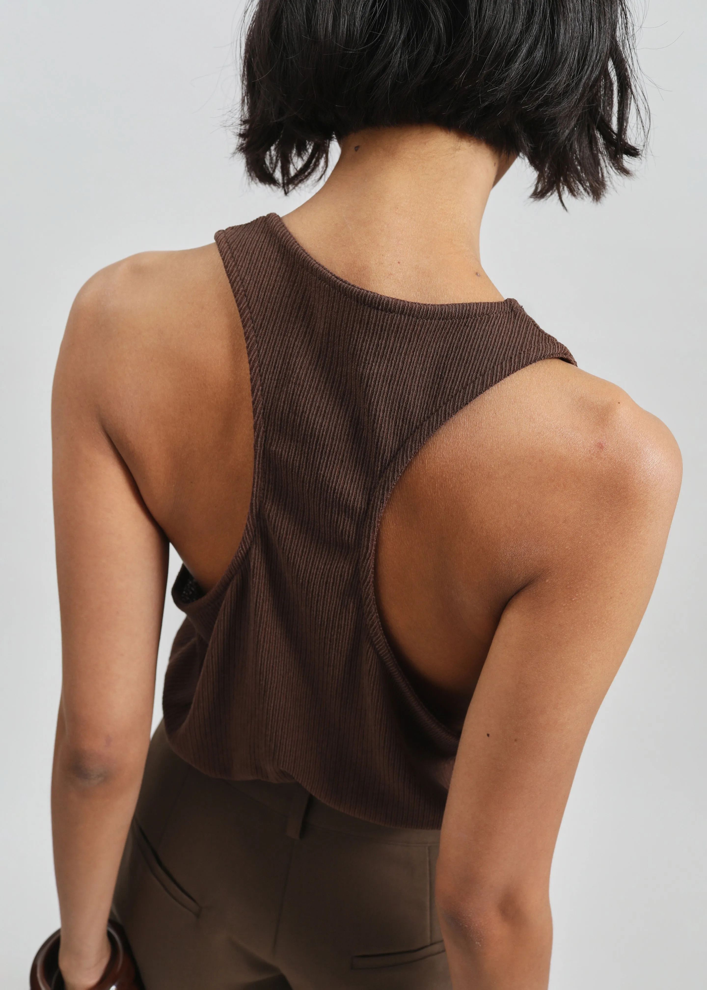 Nox Ribbed Tank Top - Brown sold by Frankie Shop product image thumbnail 2