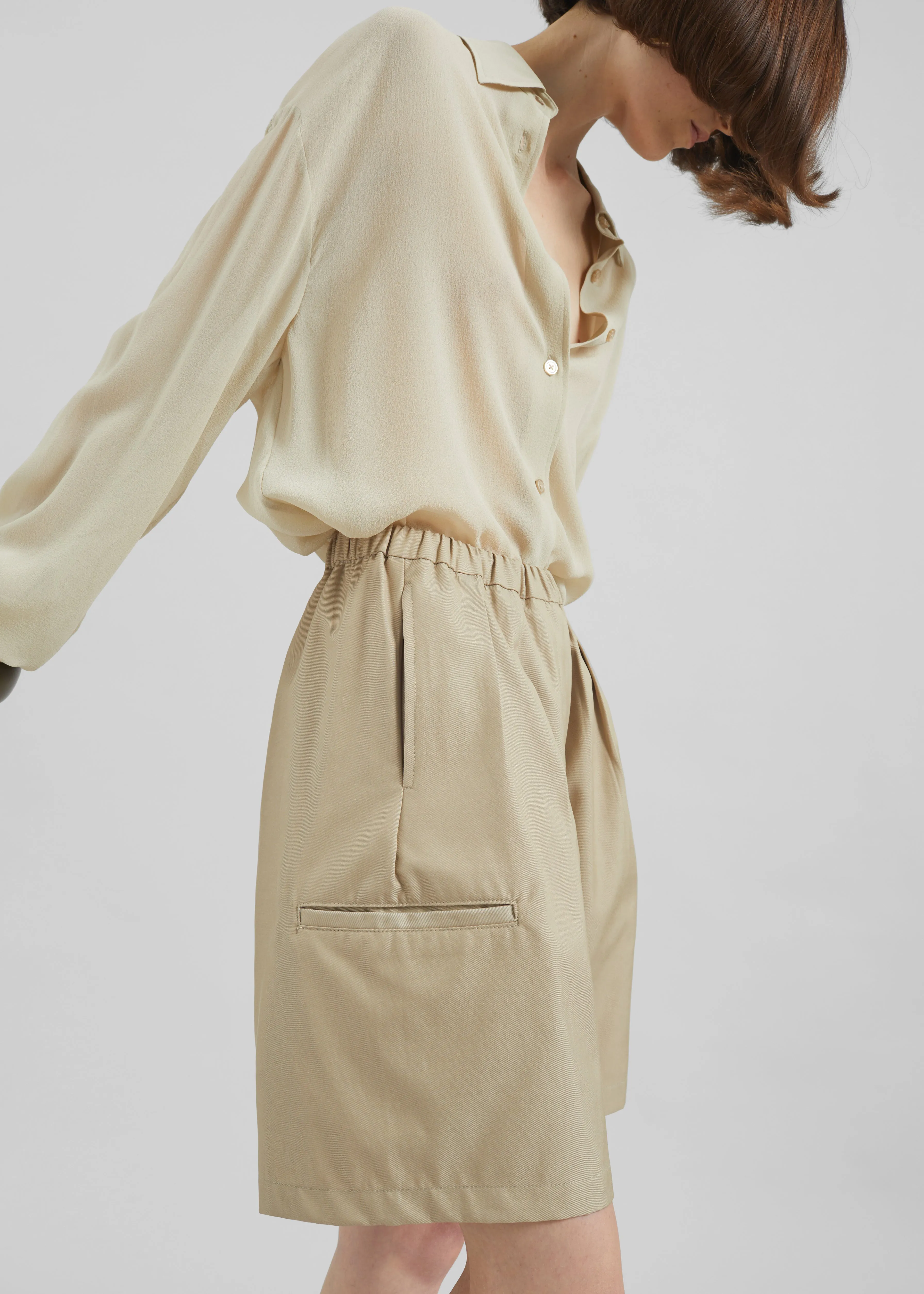 Bora Cotton Chino Shorts - Beige sold by Frankie Shop