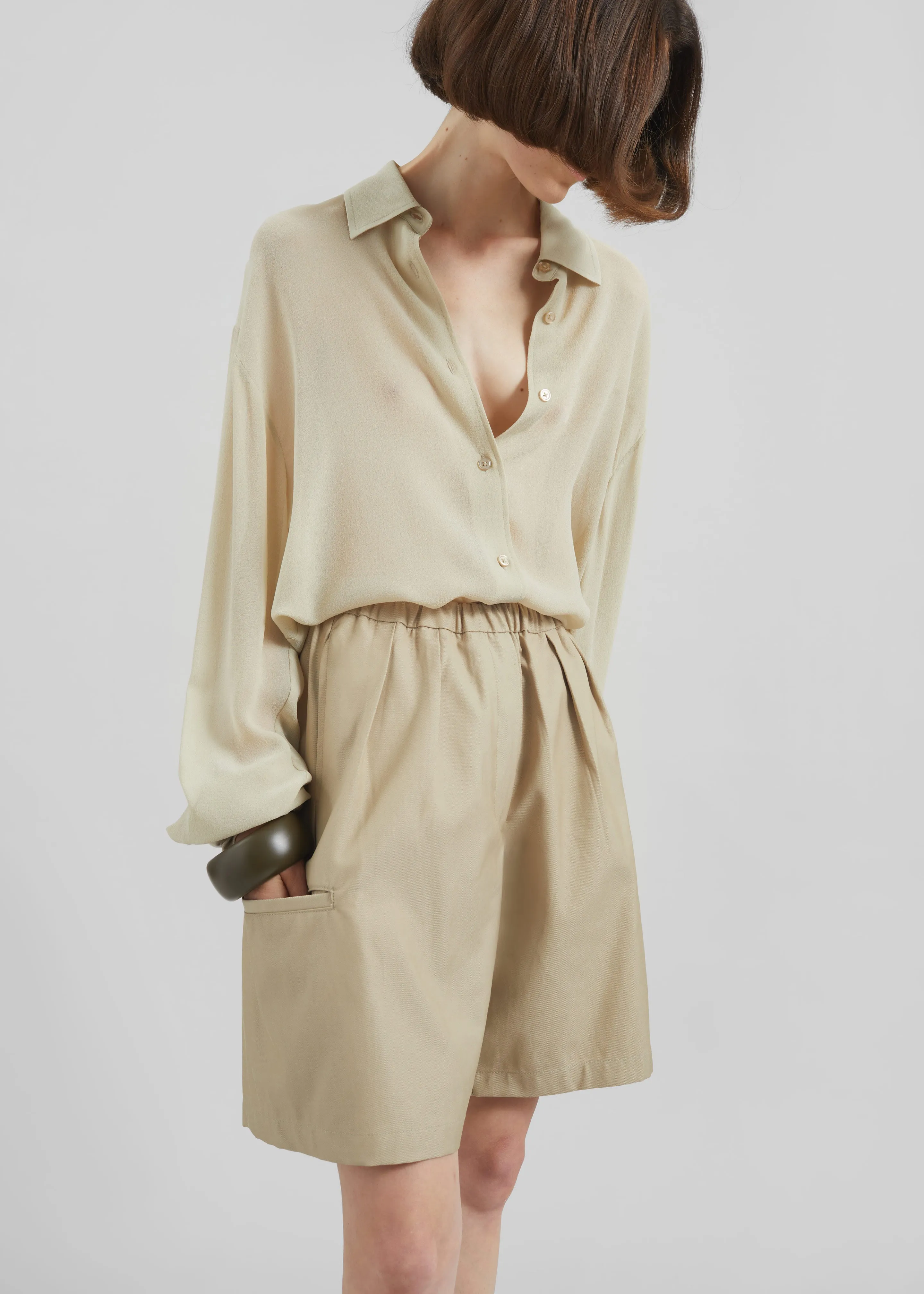 Bora Cotton Chino Shorts - Beige sold by Frankie Shop product image thumbnail 4