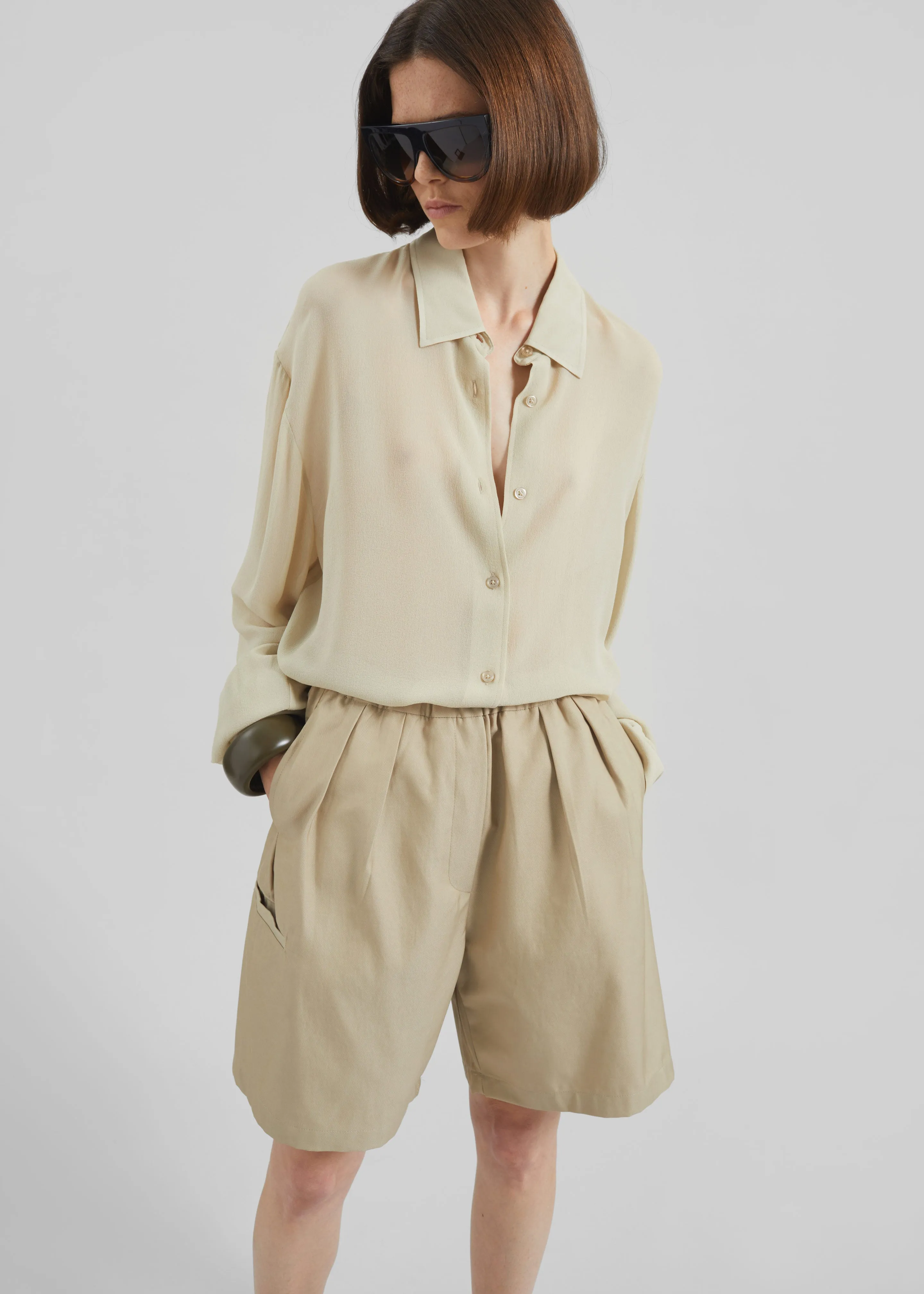 Bora Cotton Chino Shorts - Beige sold by Frankie Shop product image thumbnail 2